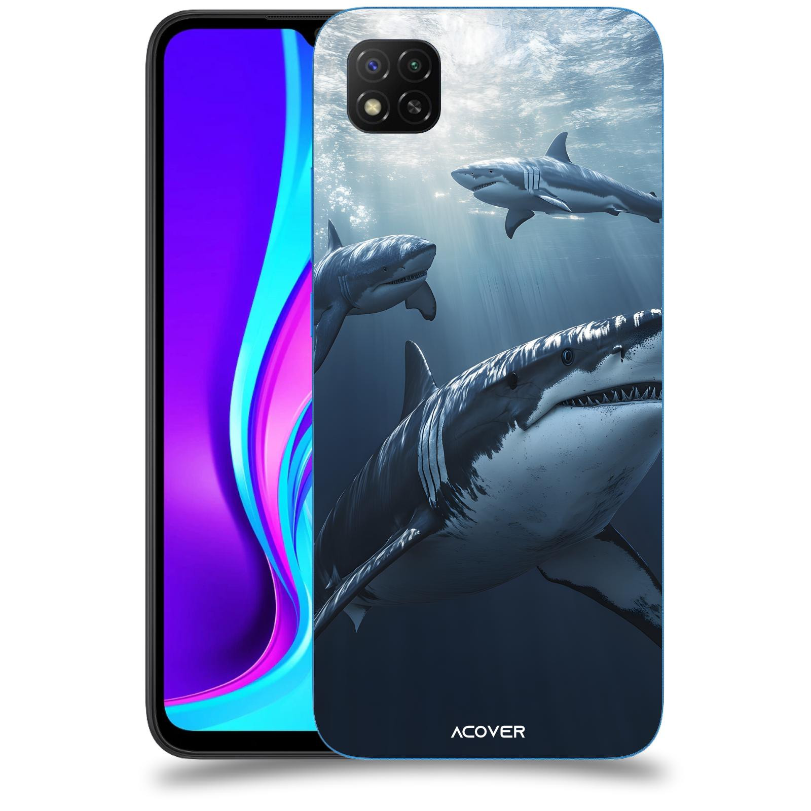 ACOVER Kryt na mobil Xiaomi Redmi 9C - Žraloci