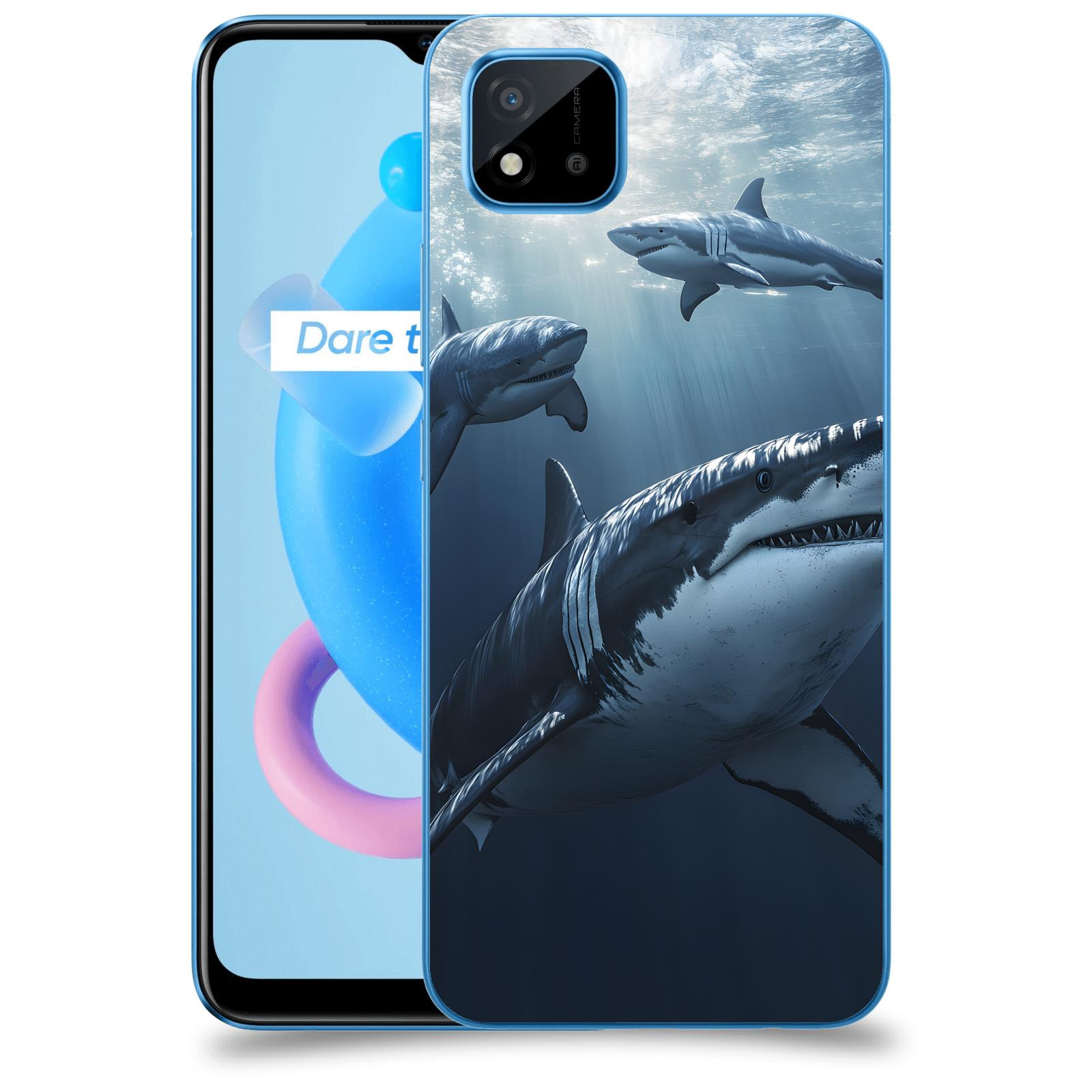 ACOVER Kryt na mobil Realme C11 (2021) - Žraloci