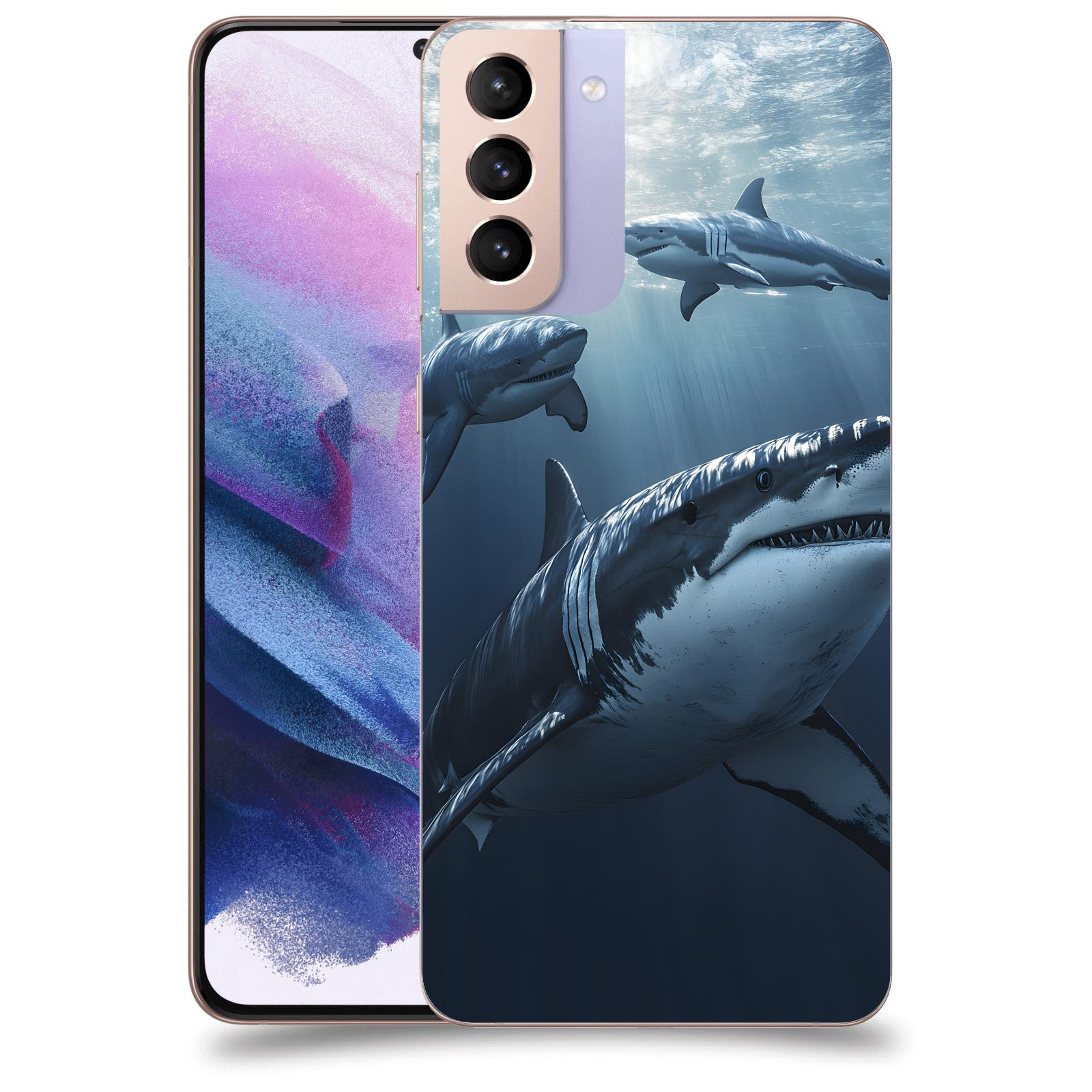 ACOVER Kryt na mobil Samsung Galaxy S21+ G996F - Žraloci