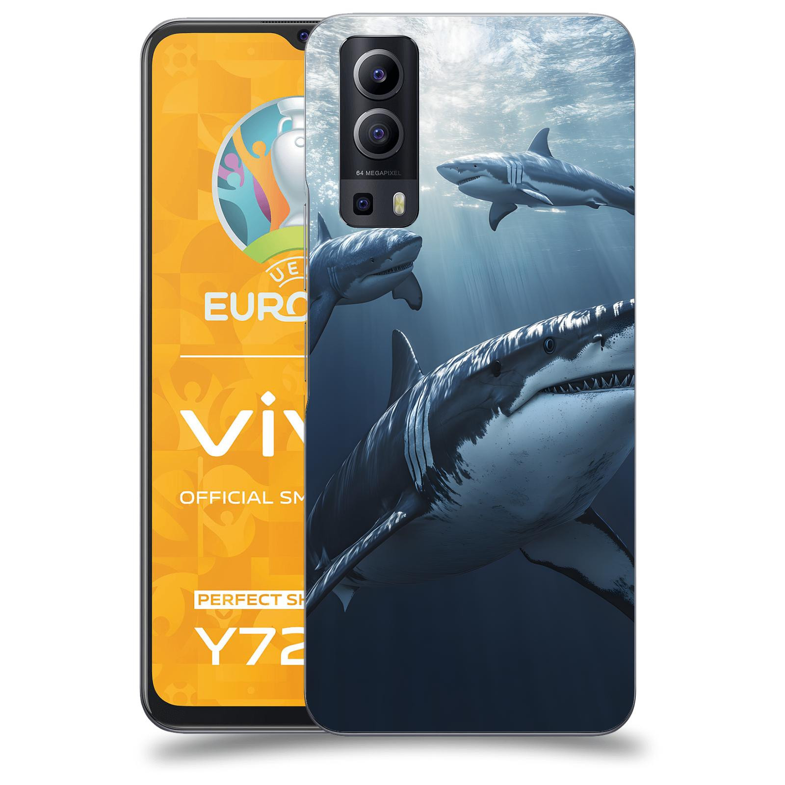 ACOVER Kryt na mobil Vivo Y72 5G - Žraloci