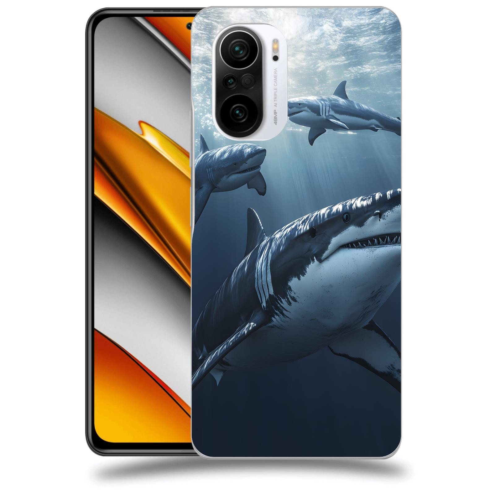 ACOVER Kryt na mobil Xiaomi Poco F3 - Žraloci