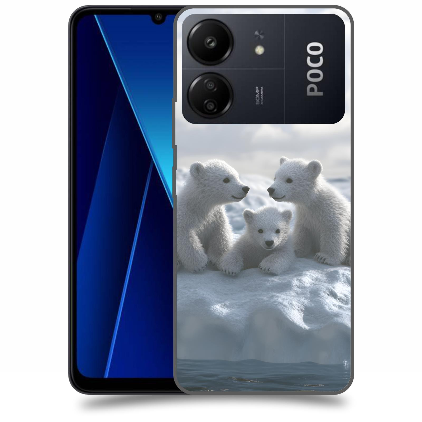 ACOVER Kryt na mobil Poco C65 - Medvíďata