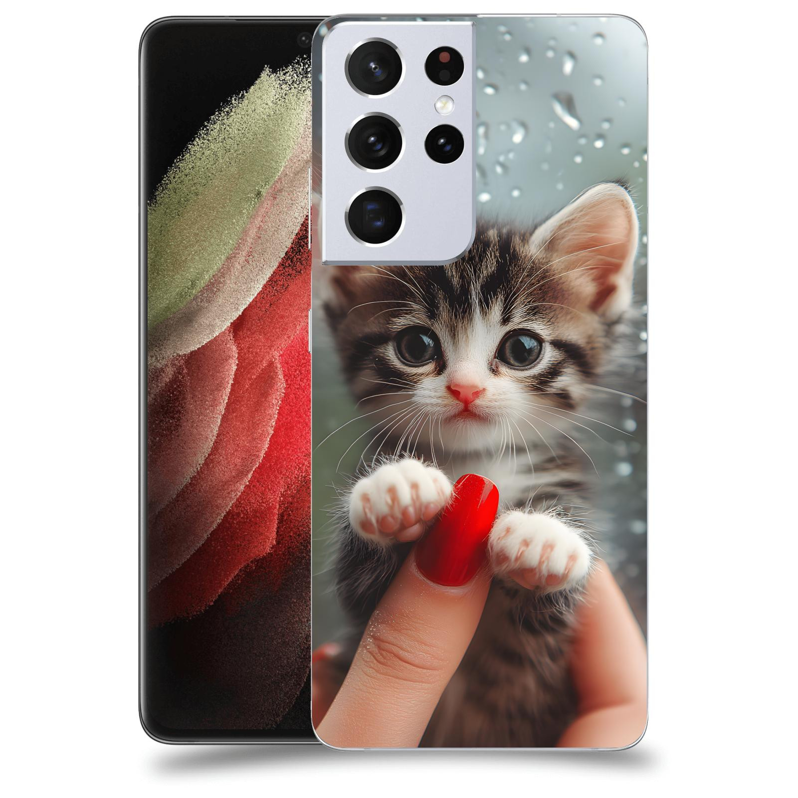 ACOVER Kryt na mobil Samsung Galaxy S21 Ultra 5G G998B - Koťátko 2