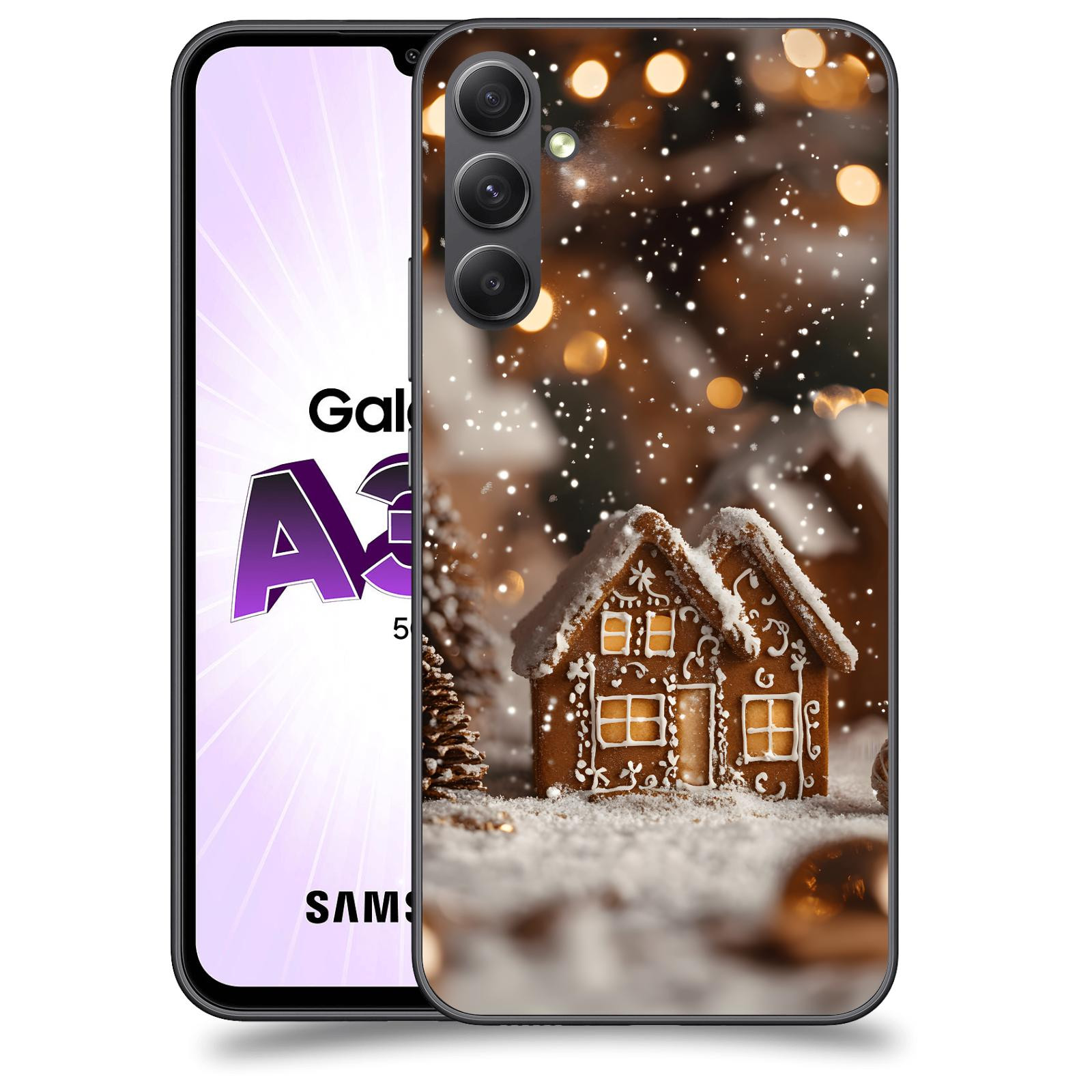 ACOVER Kryt na mobil Samsung Galaxy A34 - Perníková chaloupka