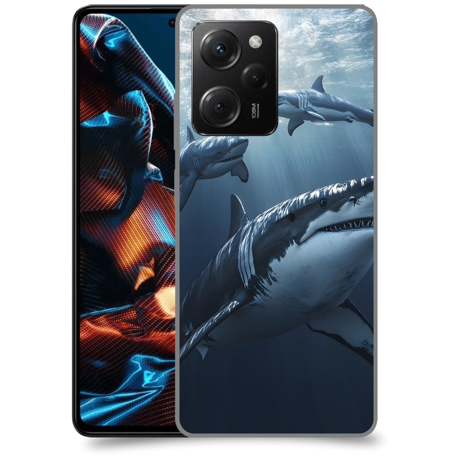 ACOVER Kryt na mobil Xiaomi Poco X5 Pro - Žraloci