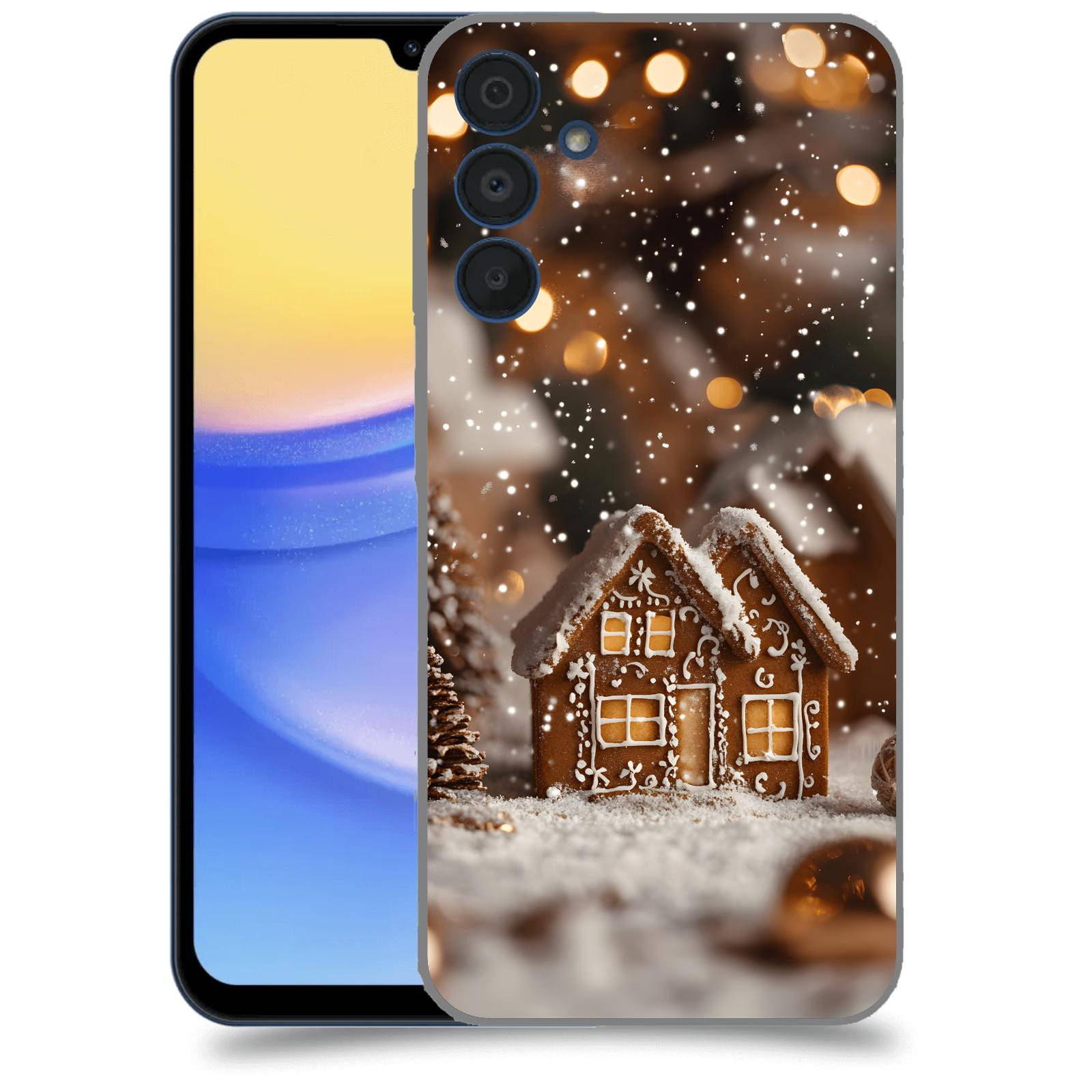 ACOVER Kryt na mobil Samsung Galaxy A15 5G - Perníková chaloupka