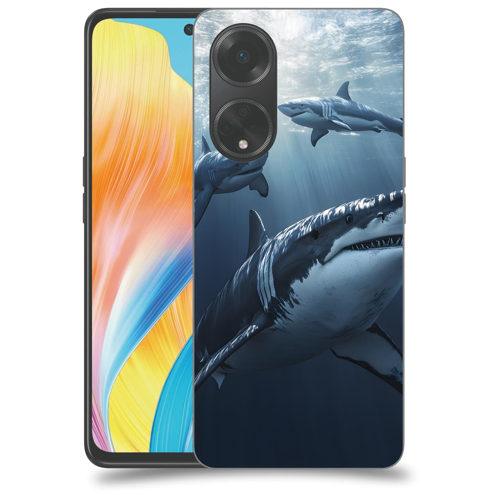 ACOVER Kryt na mobil OPPO A98 5G - Žraloci