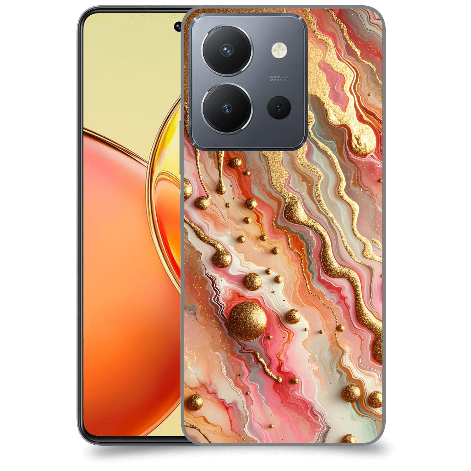 ACOVER Kryt na mobil Vivo Y36 - Liquid Gold