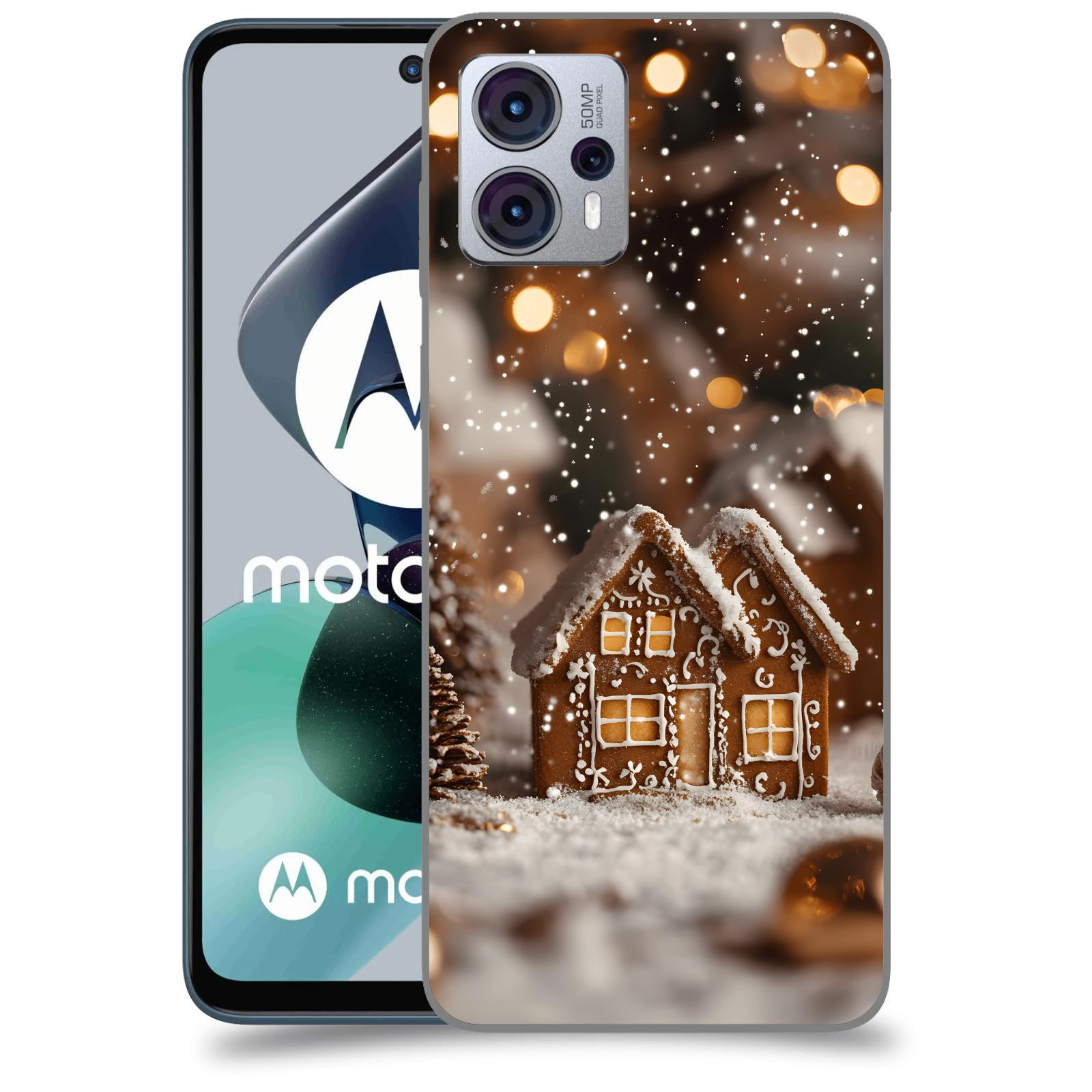 ACOVER Kryt na mobil Motorola Moto G23 - Perníková chaloupka