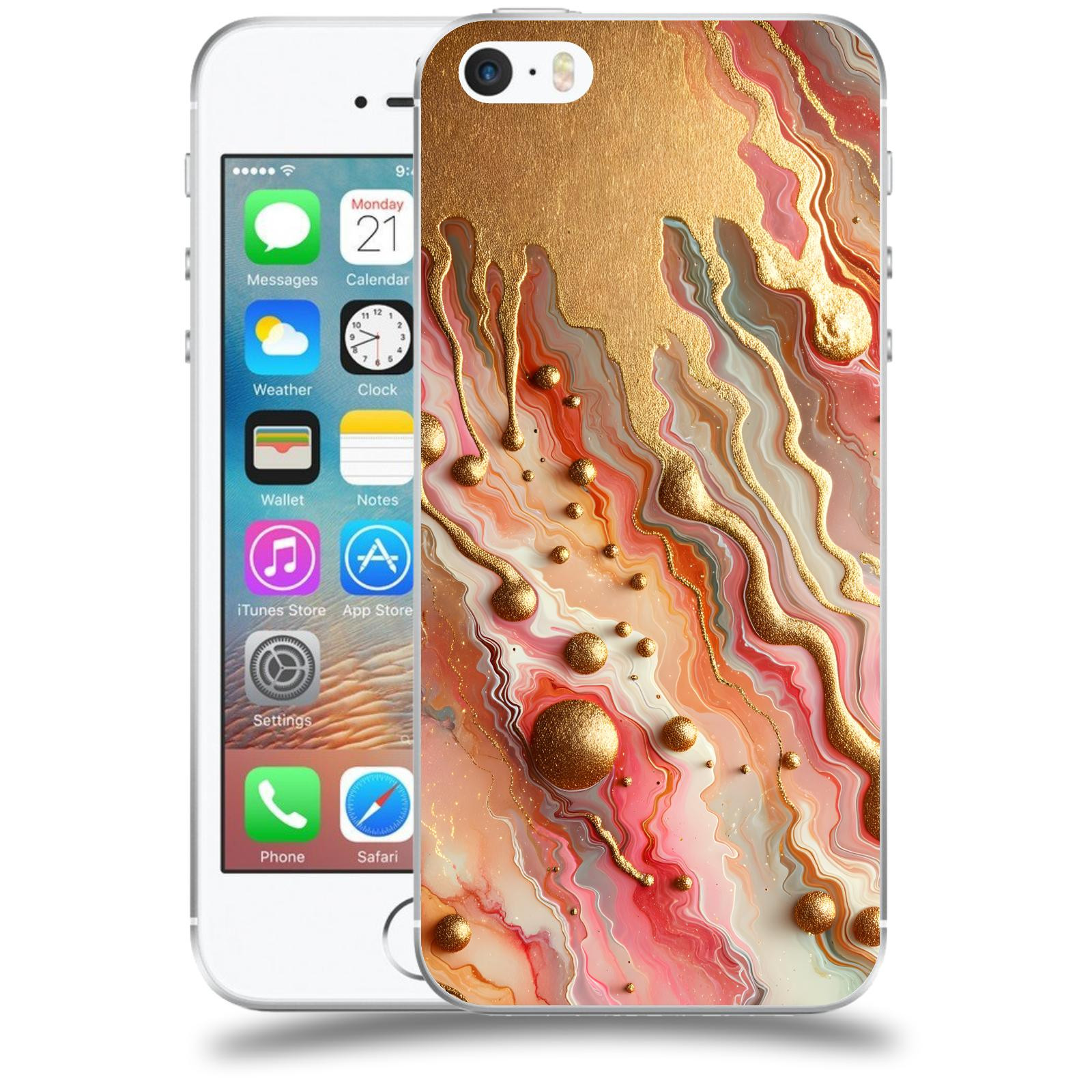 ACOVER Kryt na mobil Apple iPhone 5/5S/SE - Liquid Gold