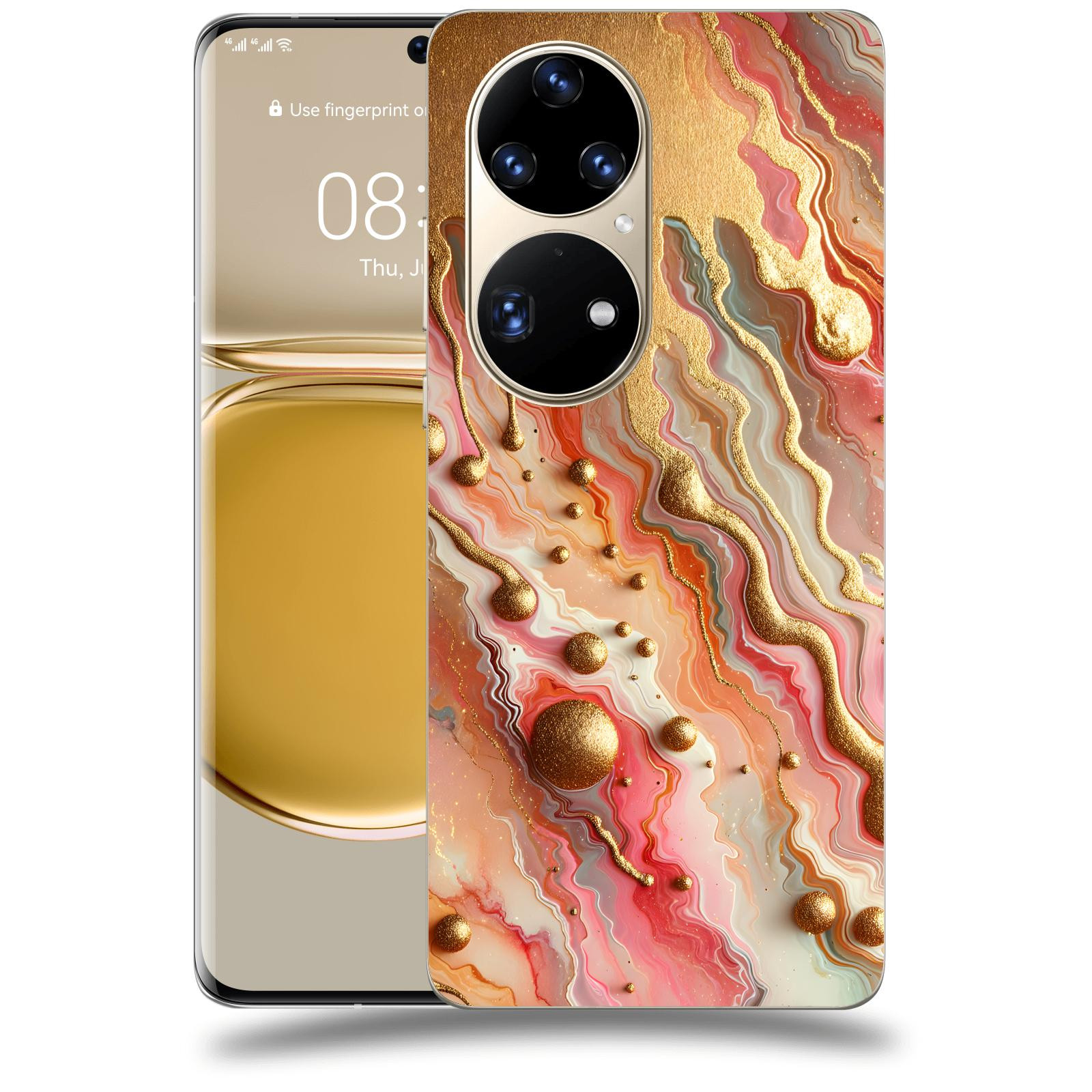 ACOVER Kryt na mobil Huawei P50 - Liquid Gold