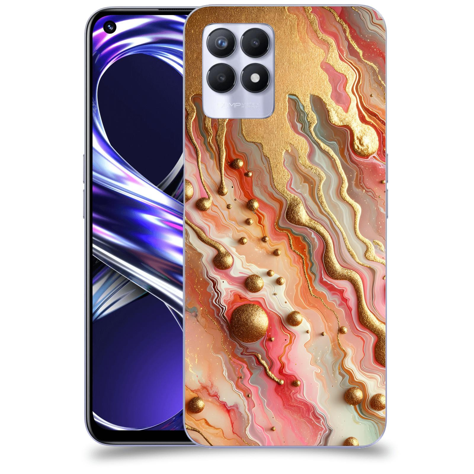ACOVER Kryt na mobil Realme 8i - Liquid Gold