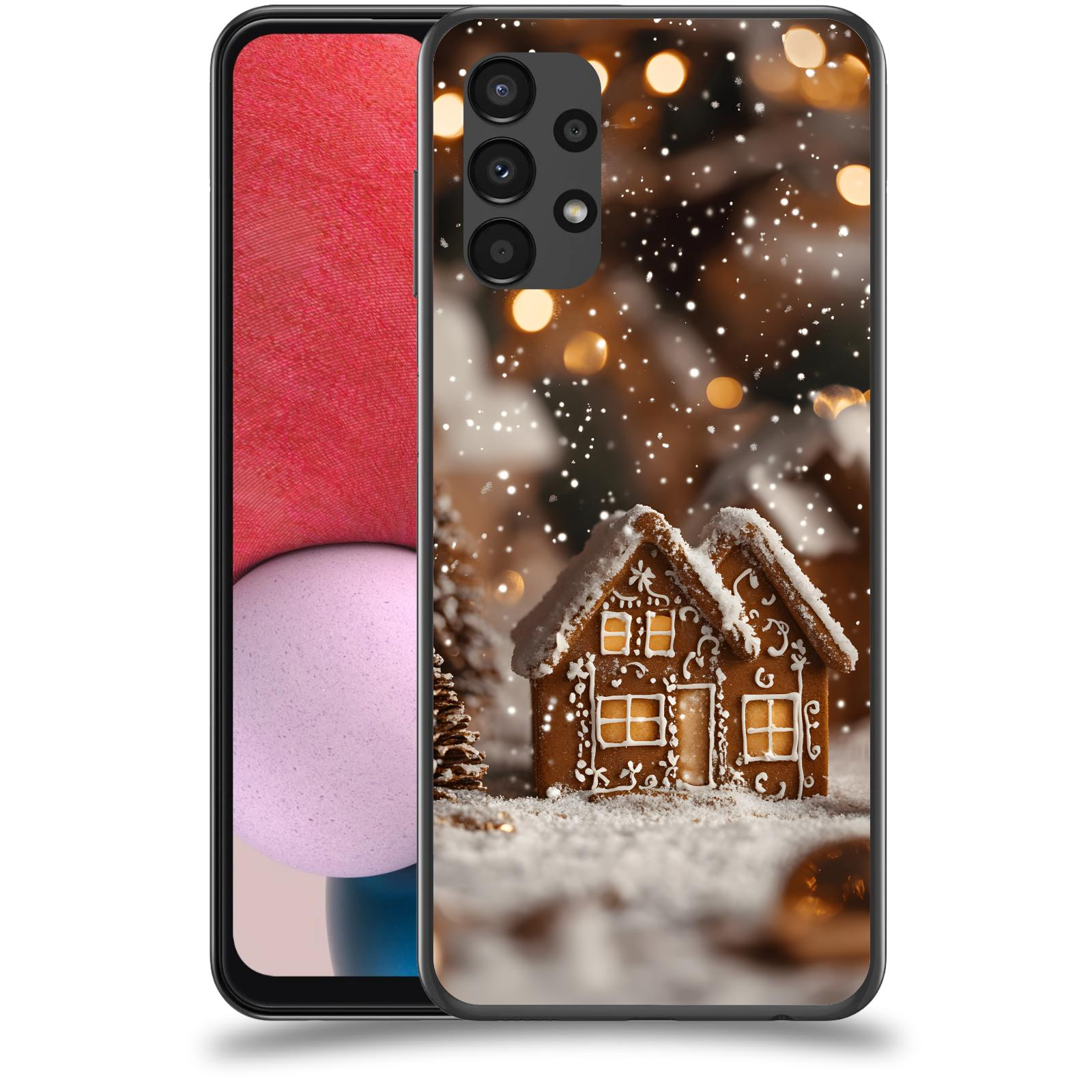 ACOVER Kryt na mobil Samsung Galaxy A13 4G A135 - Perníková chaloupka