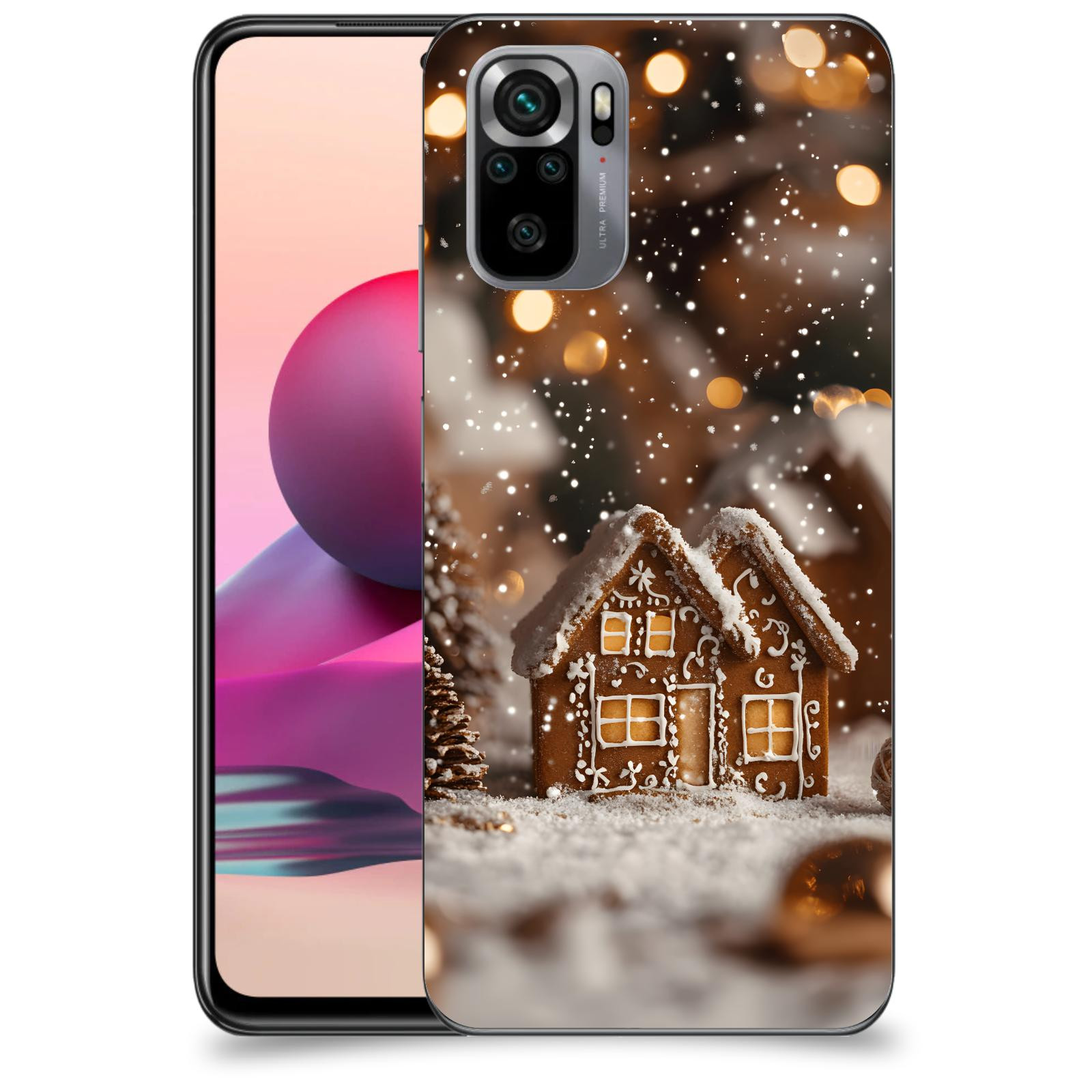 ACOVER Kryt na mobil Xiaomi Redmi Note 10S - Perníková chaloupka