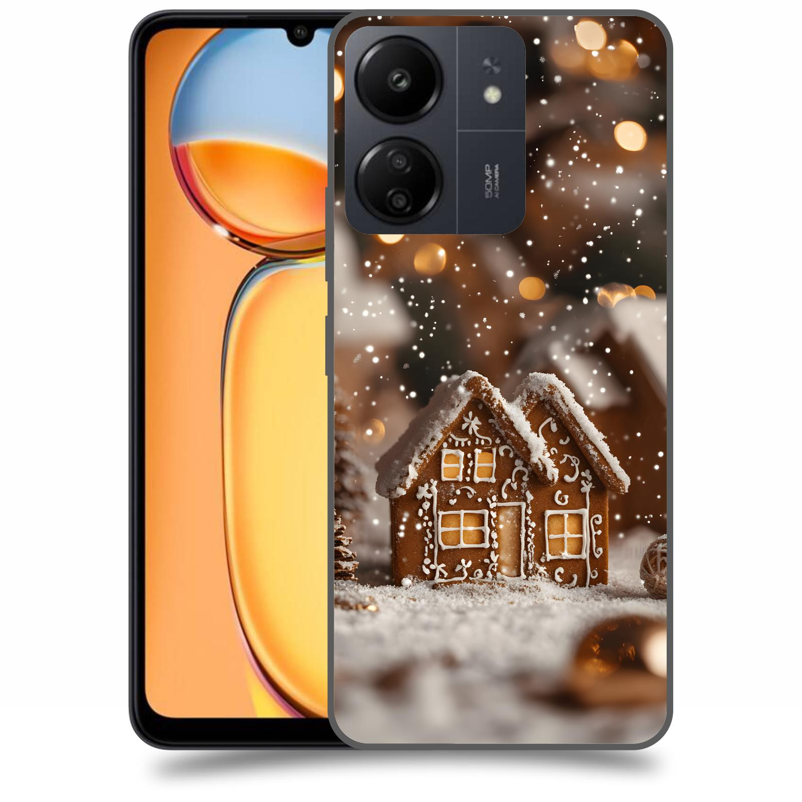 ACOVER Kryt na mobil Xiaomi Redmi 13C  Perníková chaloupka
