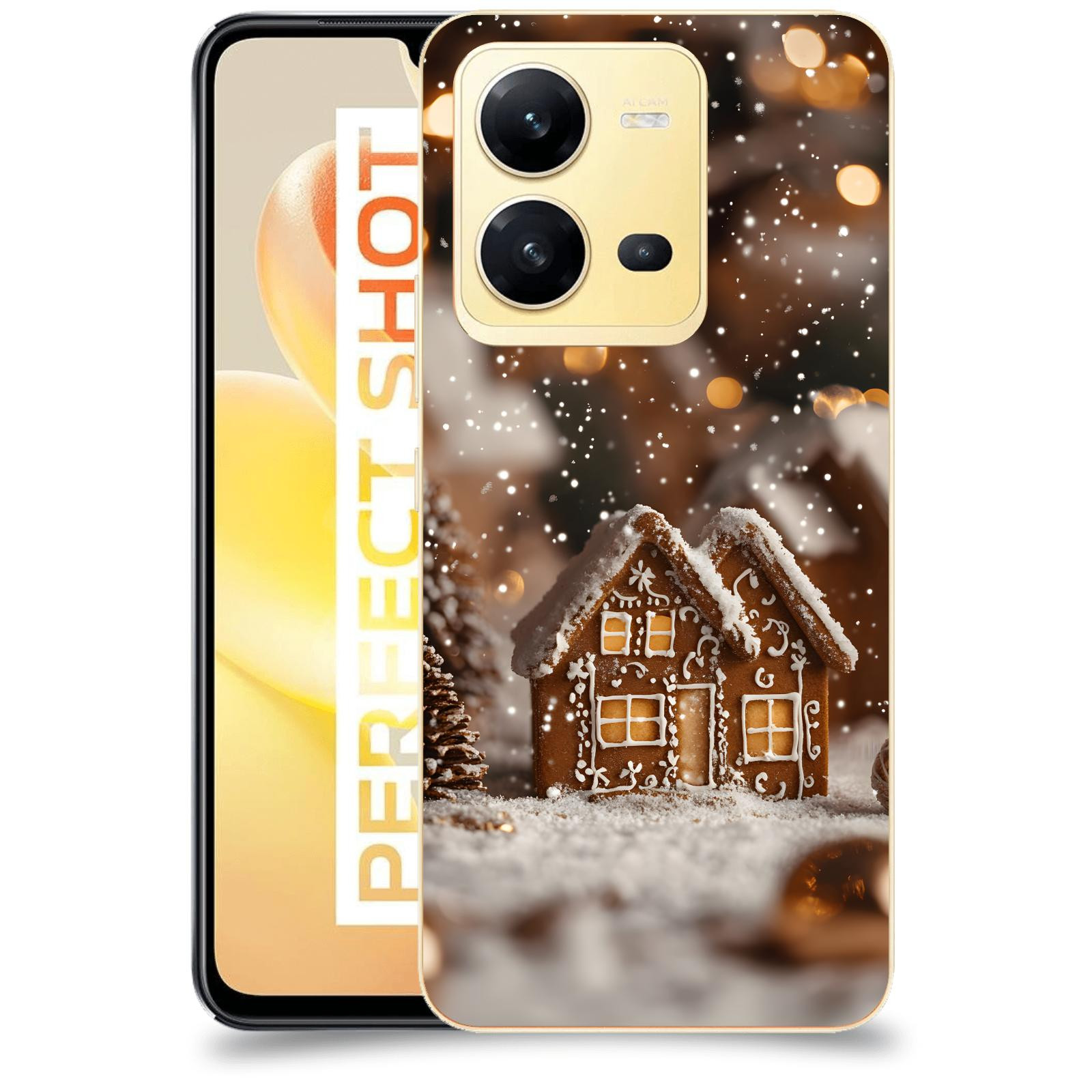 ACOVER Kryt na mobil Vivo X80 Lite - Perníková chaloupka