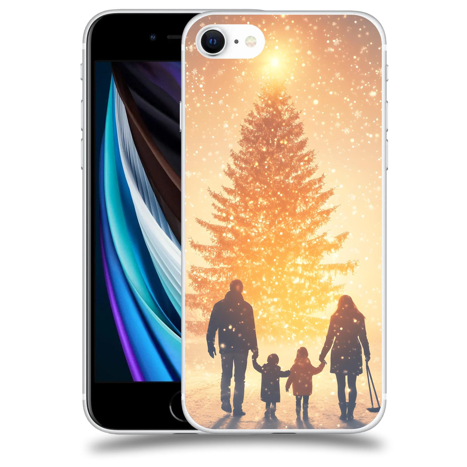 ACOVER Kryt na mobil Apple iPhone SE 2020 - Family at the Christmas tree