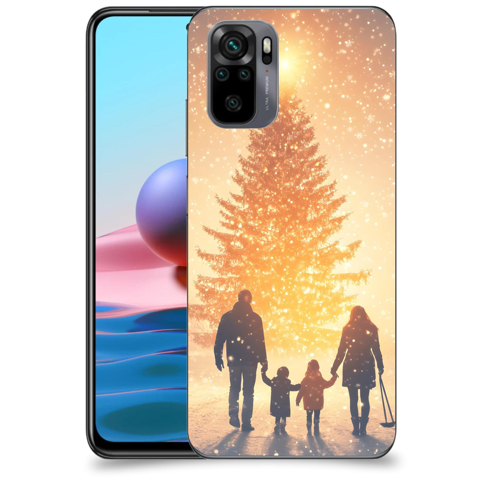 ACOVER Kryt na mobil Xiaomi Redmi Note 10 - Family at the Christmas tree