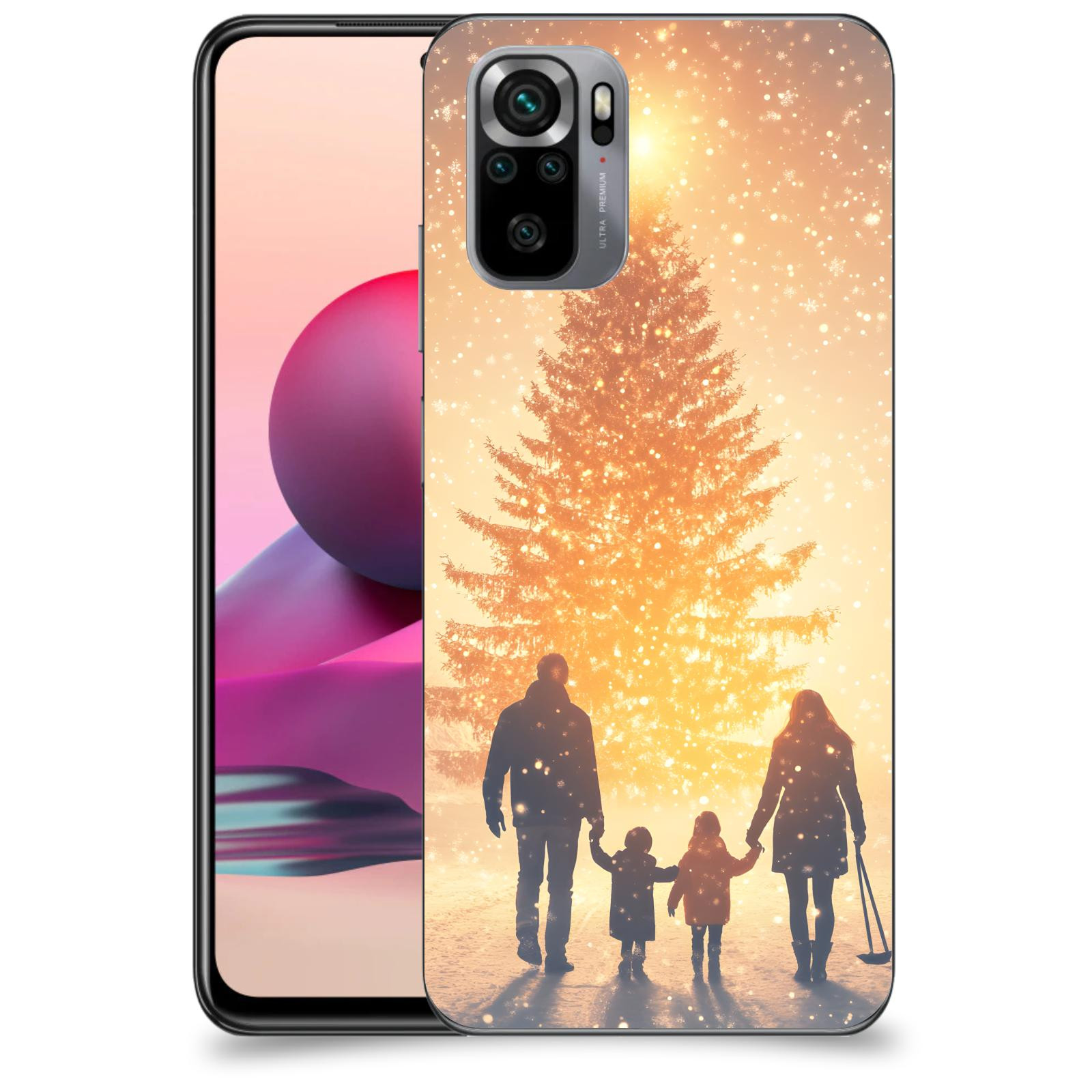 ACOVER Kryt na mobil Xiaomi Redmi Note 10S - Family at the Christmas tree