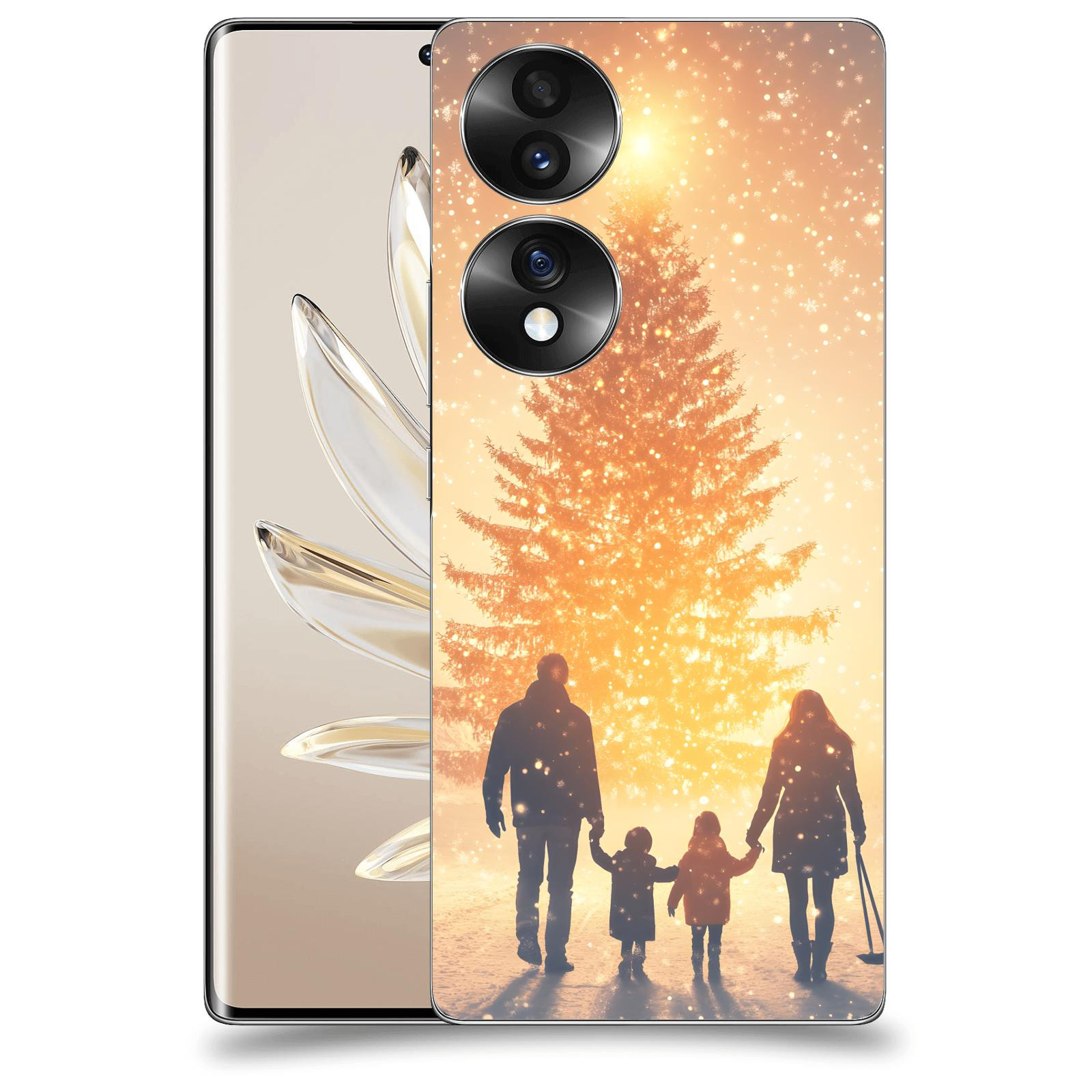ACOVER Kryt na mobil Honor 70 - Family at the Christmas tree