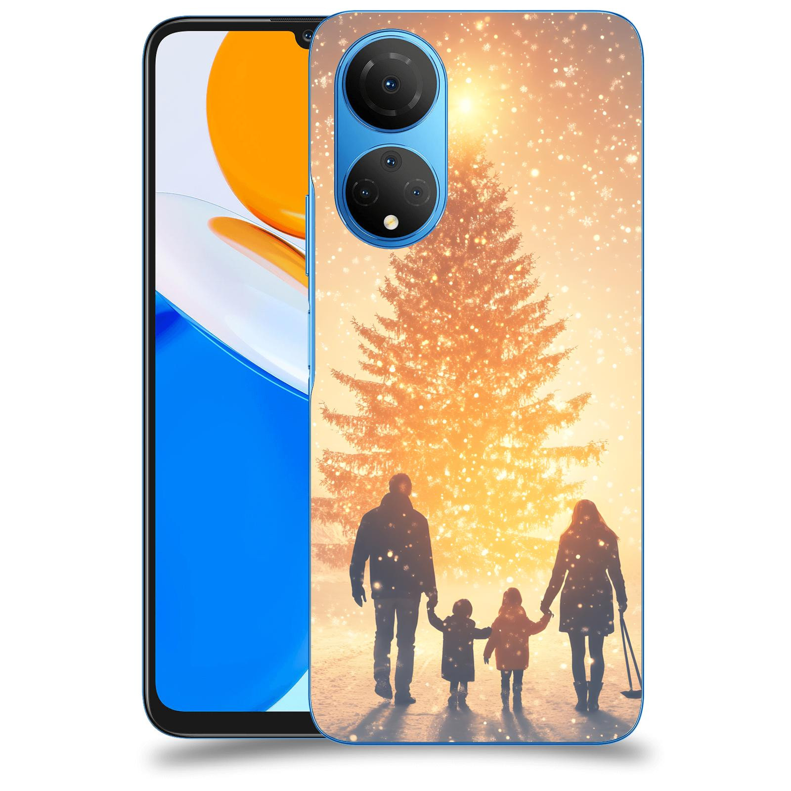 ACOVER Kryt na mobil Honor X7 - Family at the Christmas tree