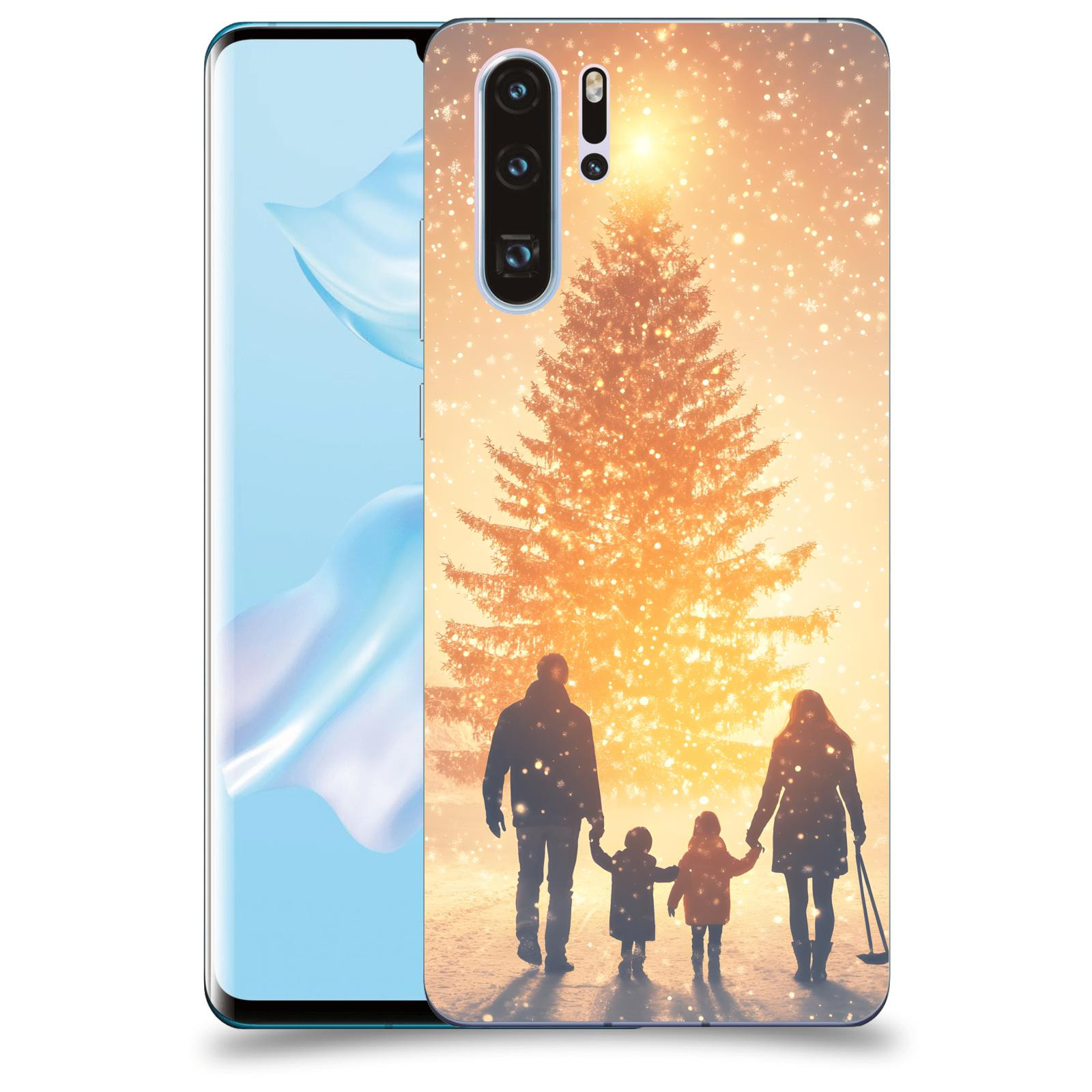 ACOVER Kryt na mobil Huawei P30 - Family at the Christmas tree