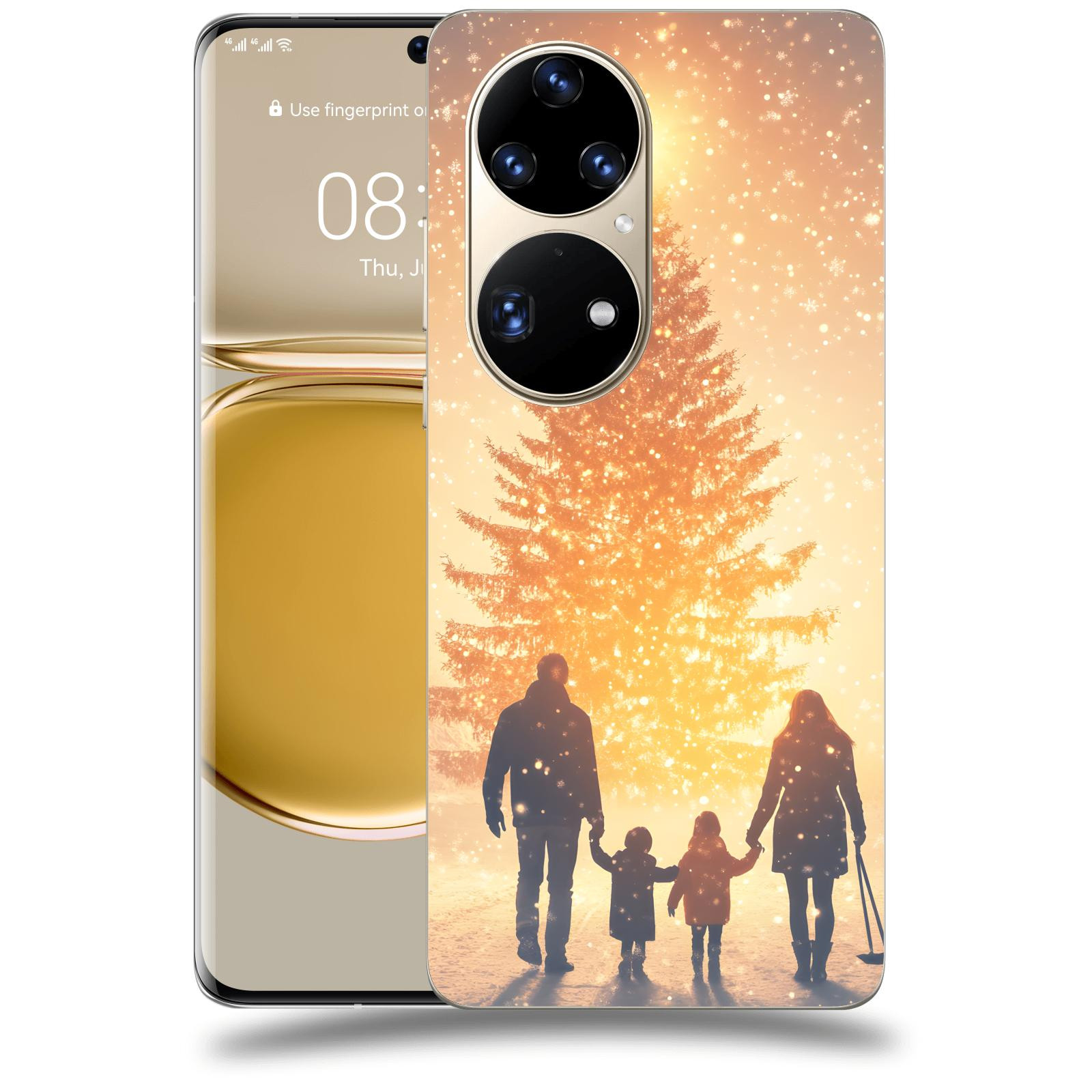 ACOVER Kryt na mobil Huawei P50 - Family at the Christmas tree
