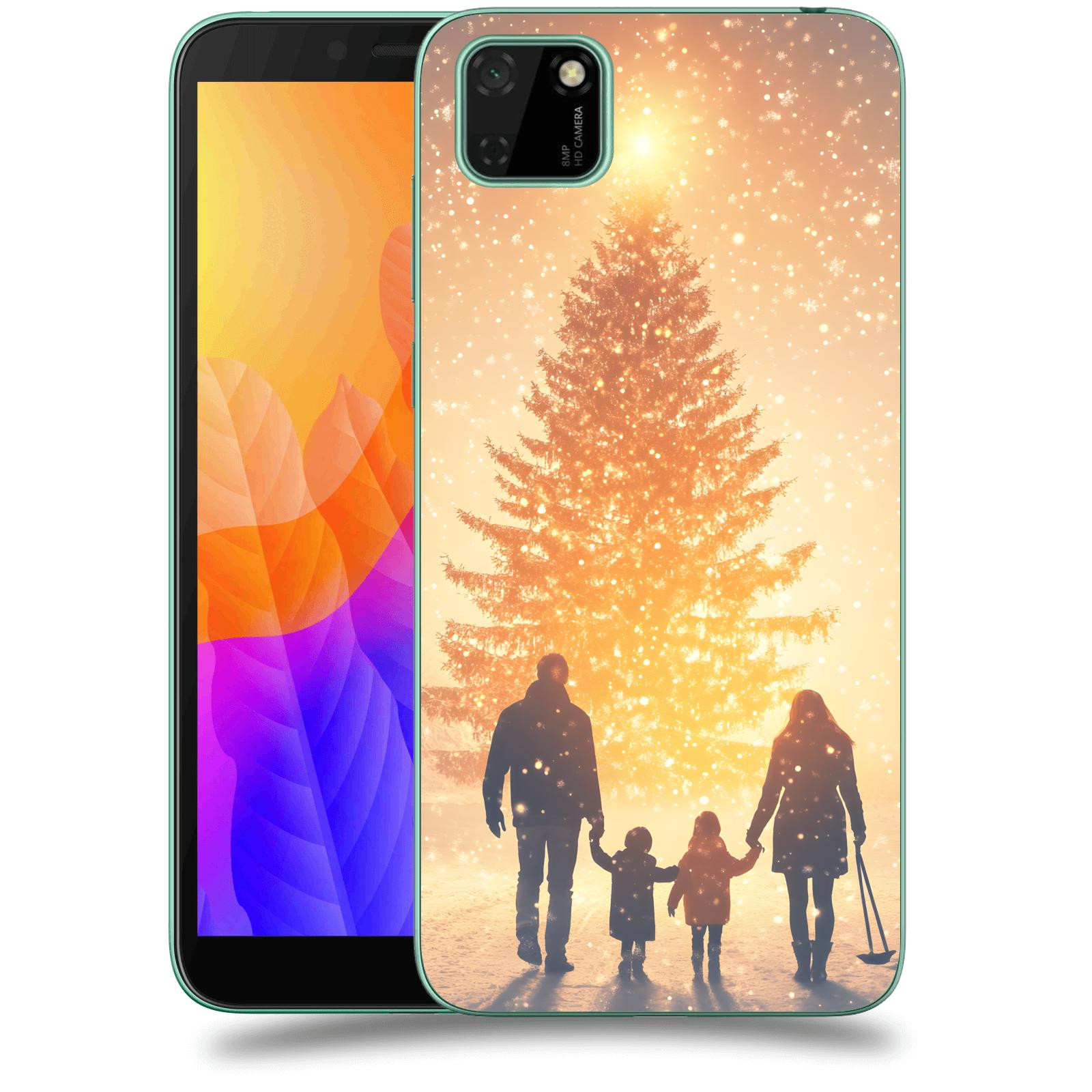 ACOVER Kryt na mobil Huawei Y5P - Family at the Christmas tree