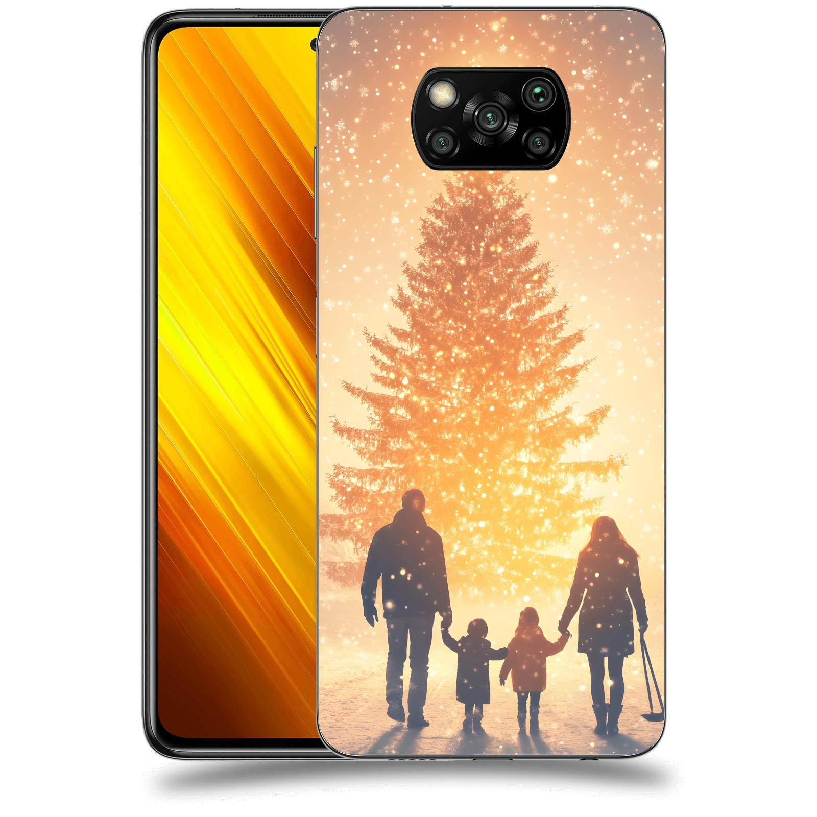 ACOVER Kryt na mobil Xiaomi Poco X3 - Family at the Christmas tree