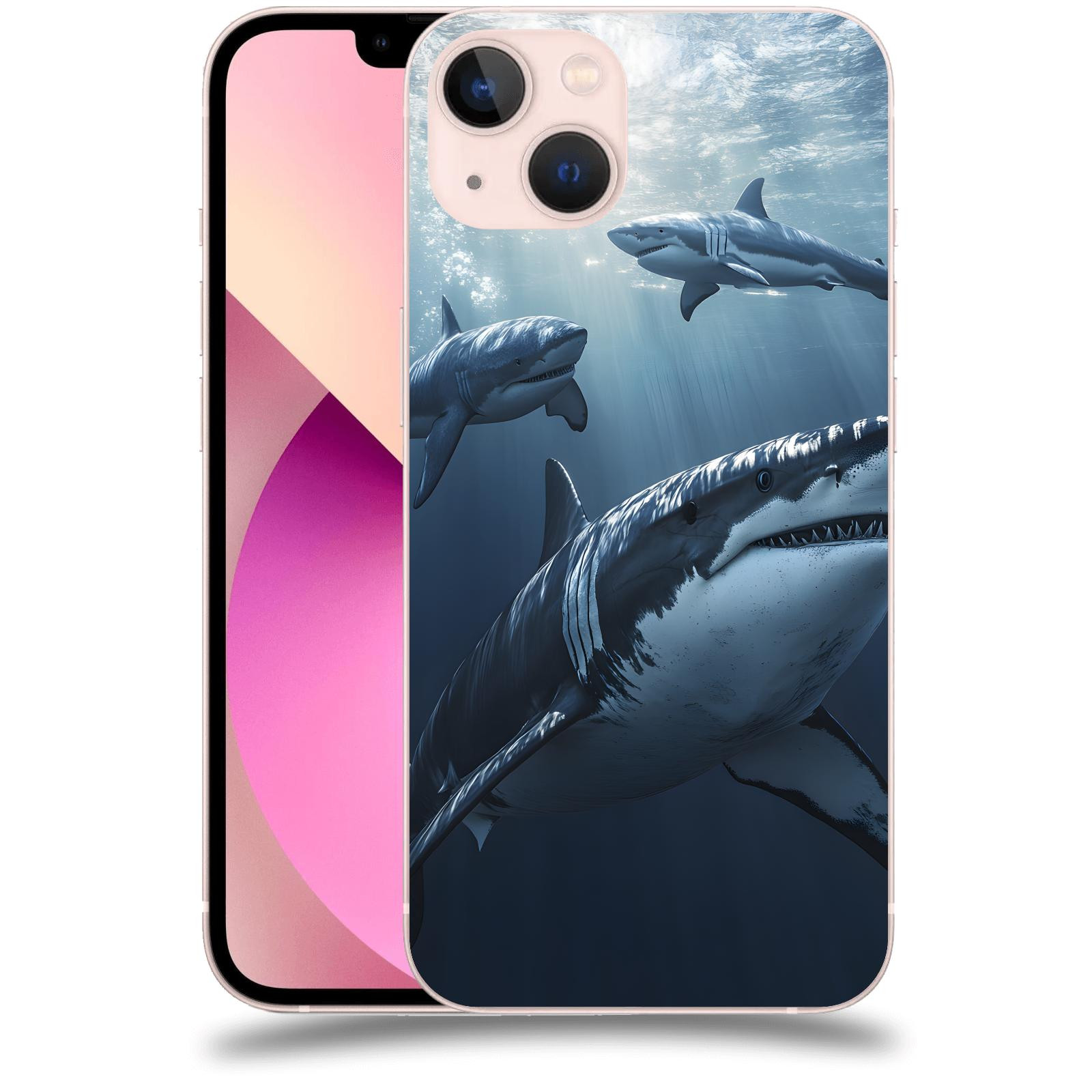 ACOVER Kryt na mobil Apple iPhone 13 - Žraloci