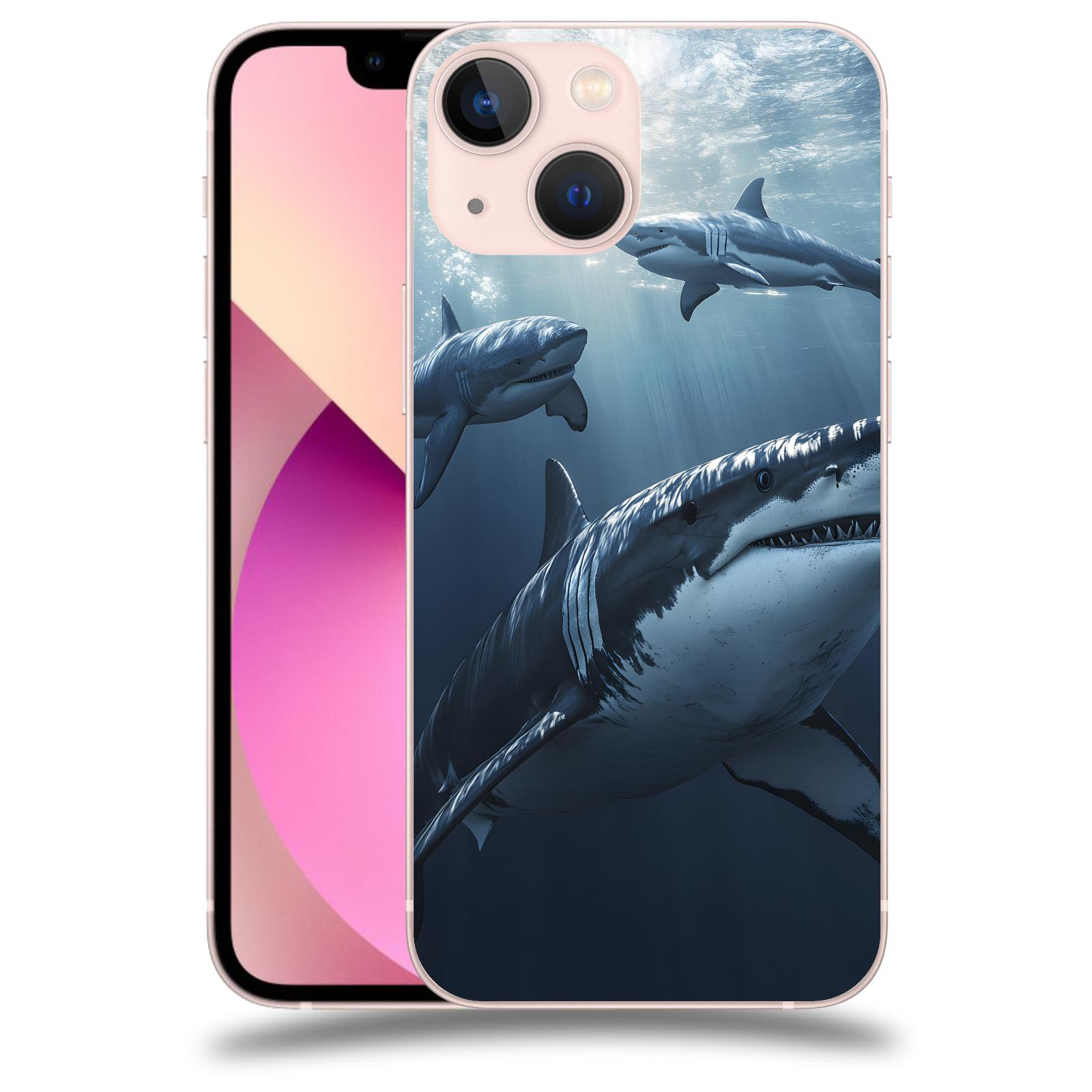 ACOVER Kryt na mobil Apple iPhone 13 mini - Žraloci