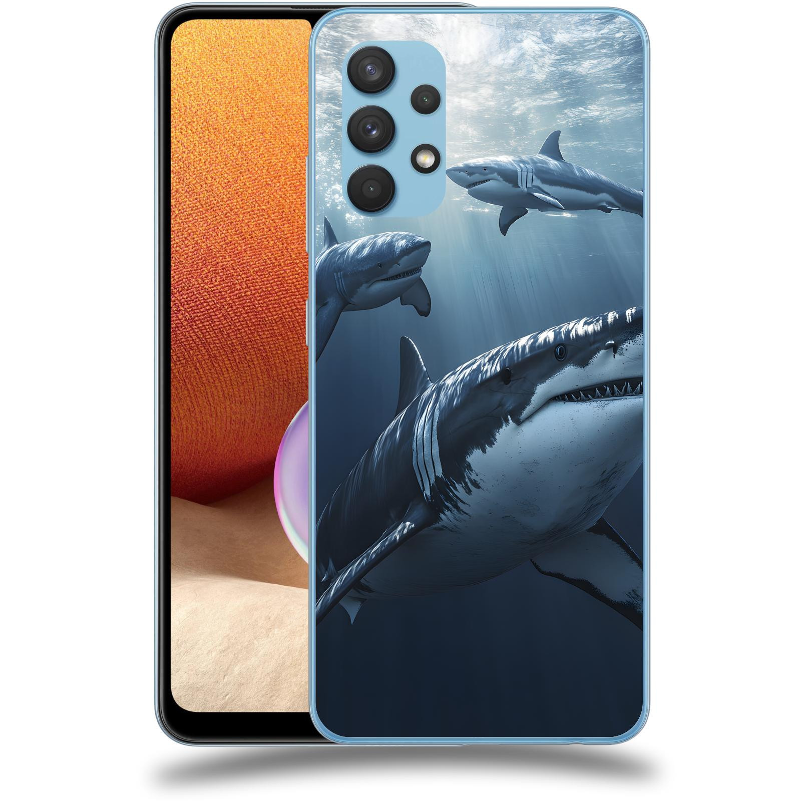 ACOVER Kryt na mobil Samsung Galaxy A32 4G SM-A325F - Žraloci