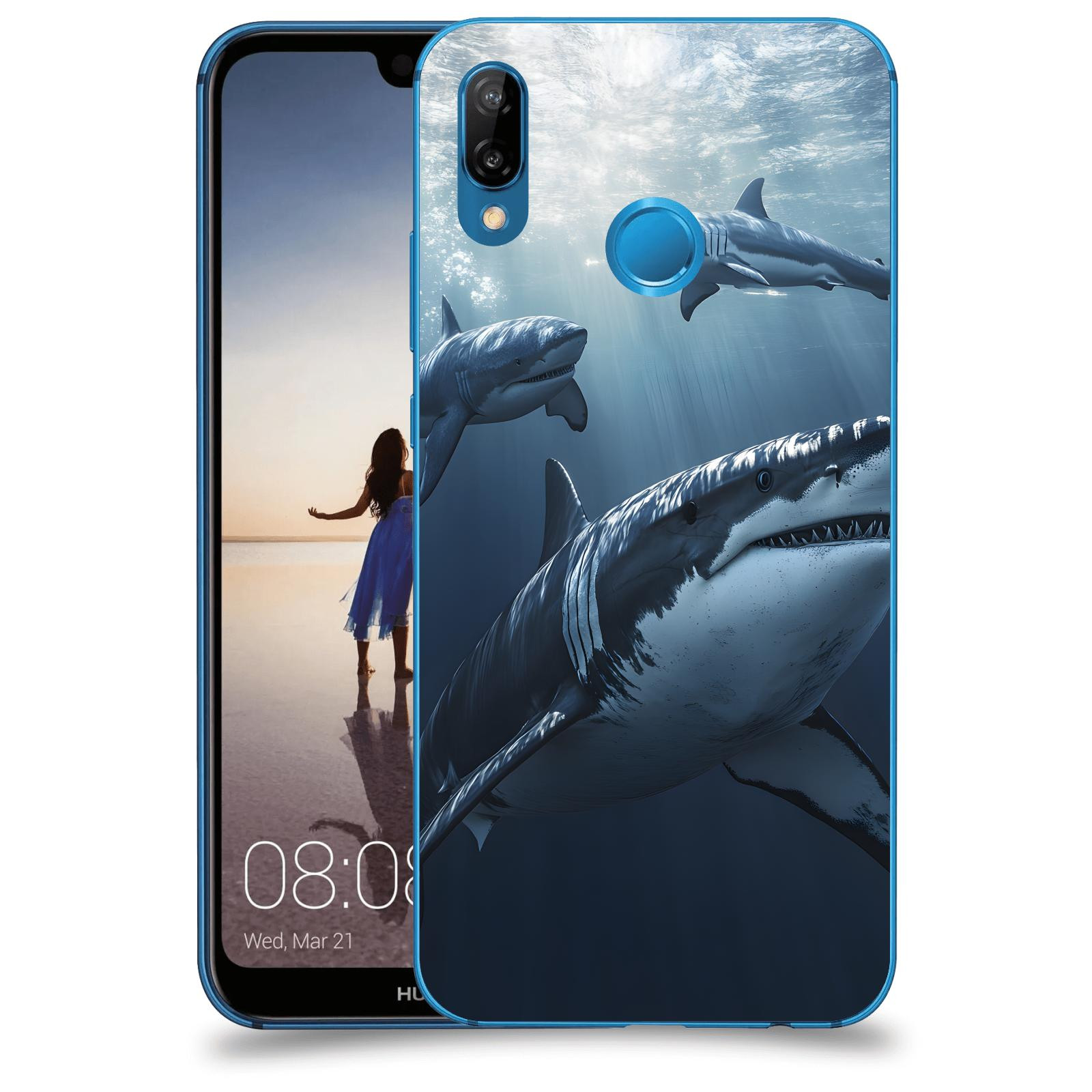 ACOVER Kryt na mobil Huawei P20 Lite - Žraloci