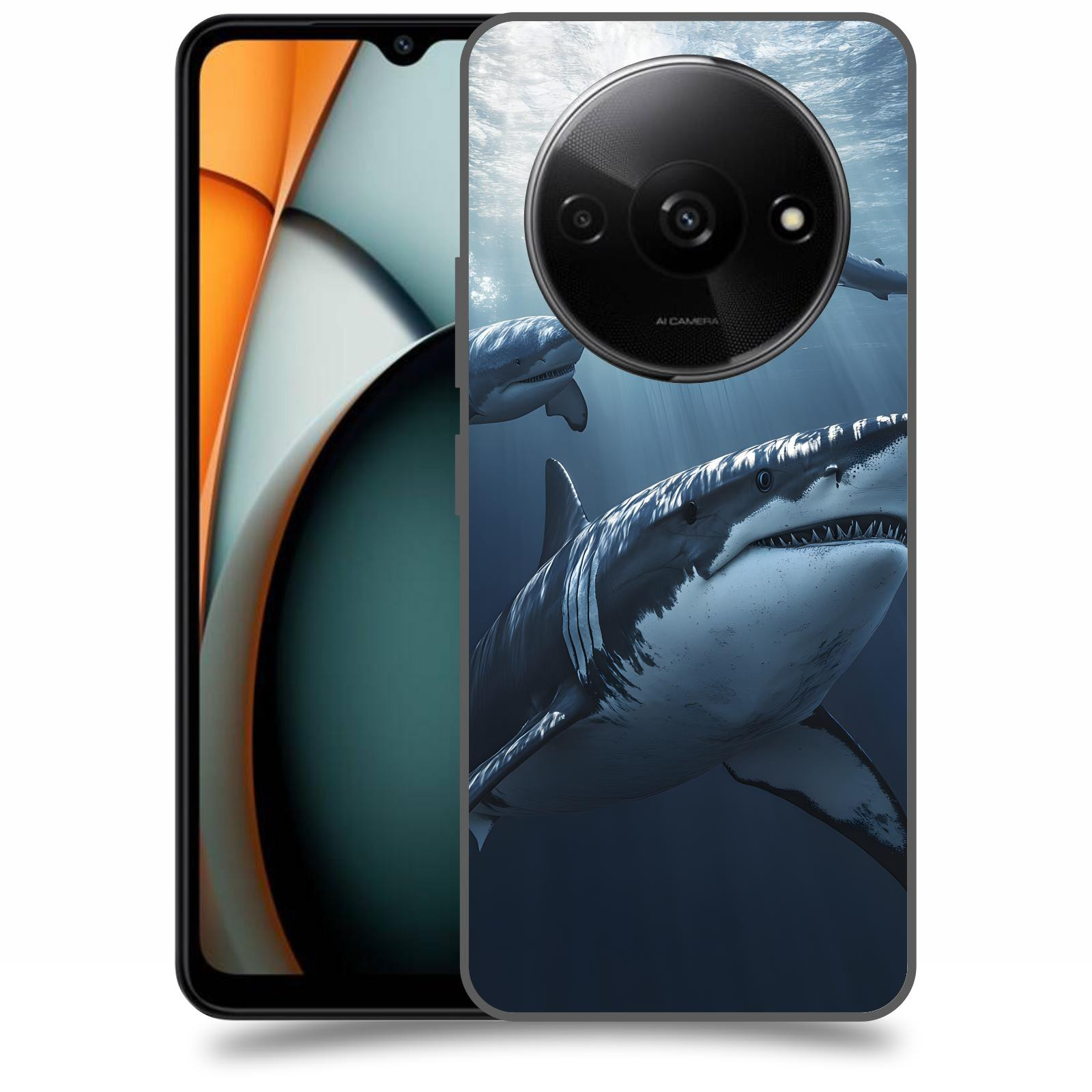 ACOVER Kryt na mobil Xiaomi Redmi A3 - Žraloci