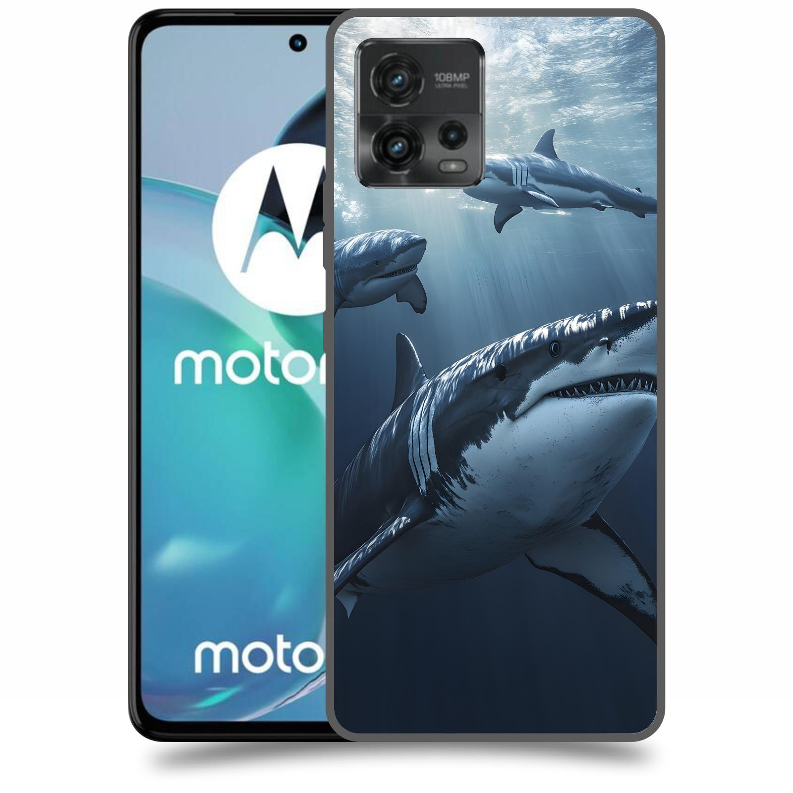 ACOVER Kryt na mobil Motorola Moto G72 - Žraloci