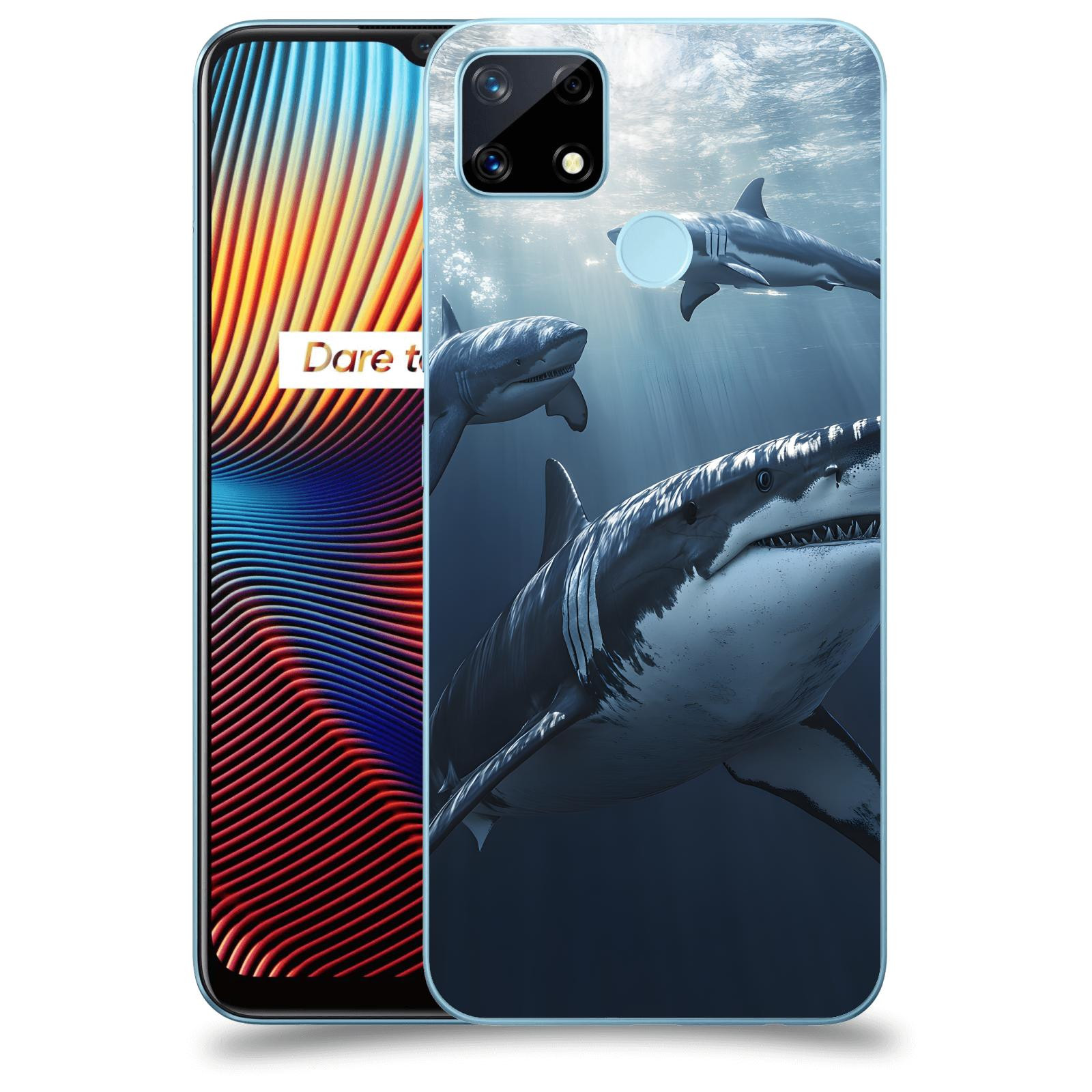 ACOVER Kryt na mobil Realme 7i - Žraloci