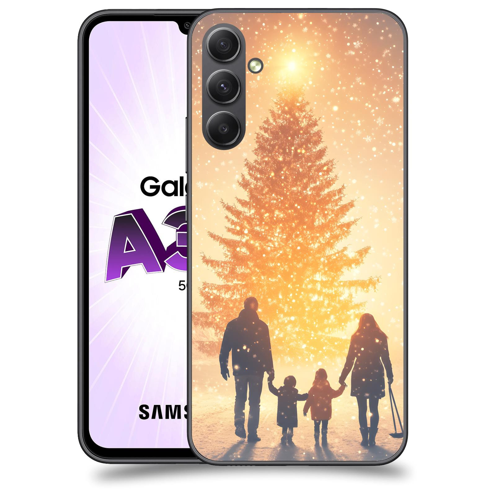 ACOVER Kryt na mobil Samsung Galaxy A34 - Family at the Christmas tree