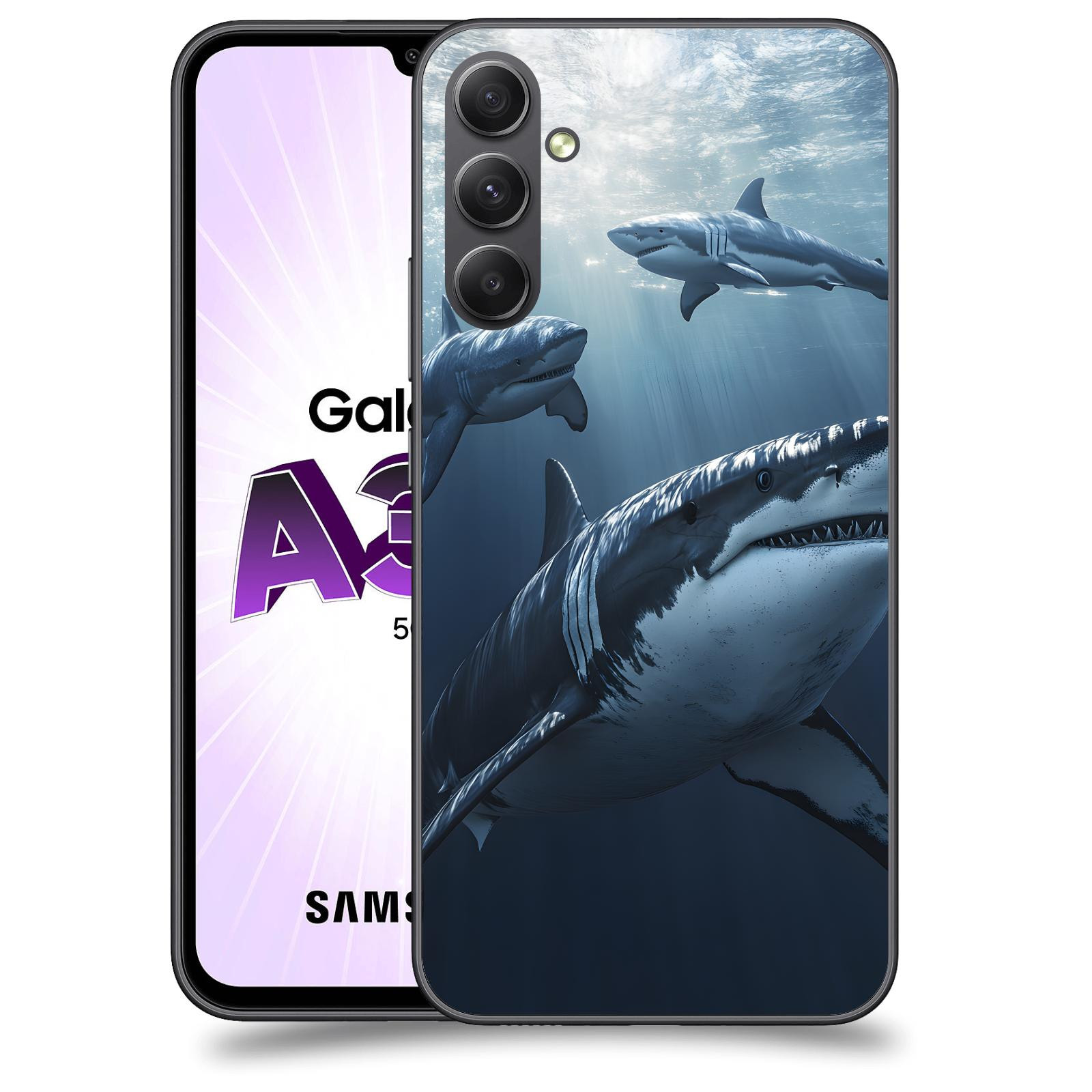 ACOVER Kryt na mobil Samsung Galaxy A34 - Žraloci