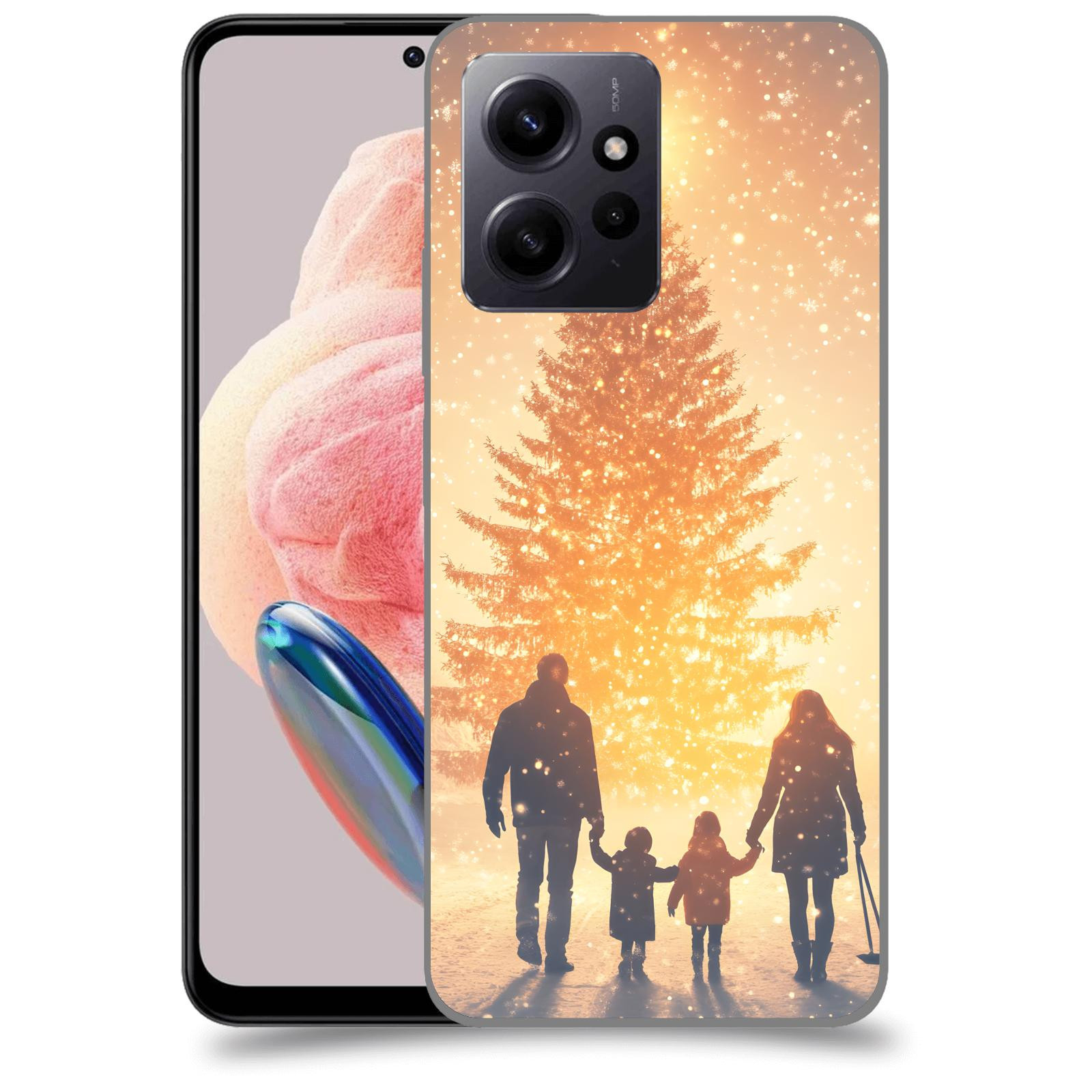 ACOVER Kryt na mobil Xiaomi Redmi Note 12 4G - Family at the Christmas tree