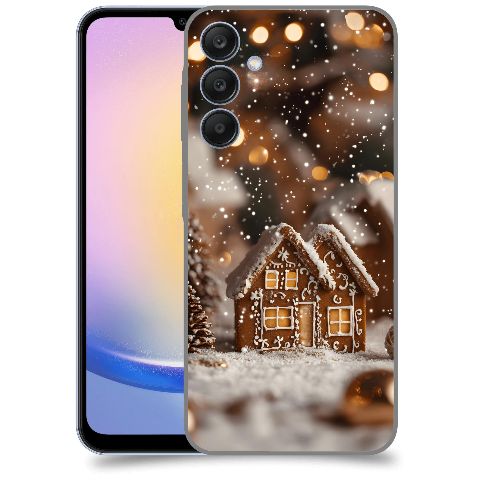 ACOVER Kryt na mobil Samsung Galaxy A25 5G - Perníková chaloupka