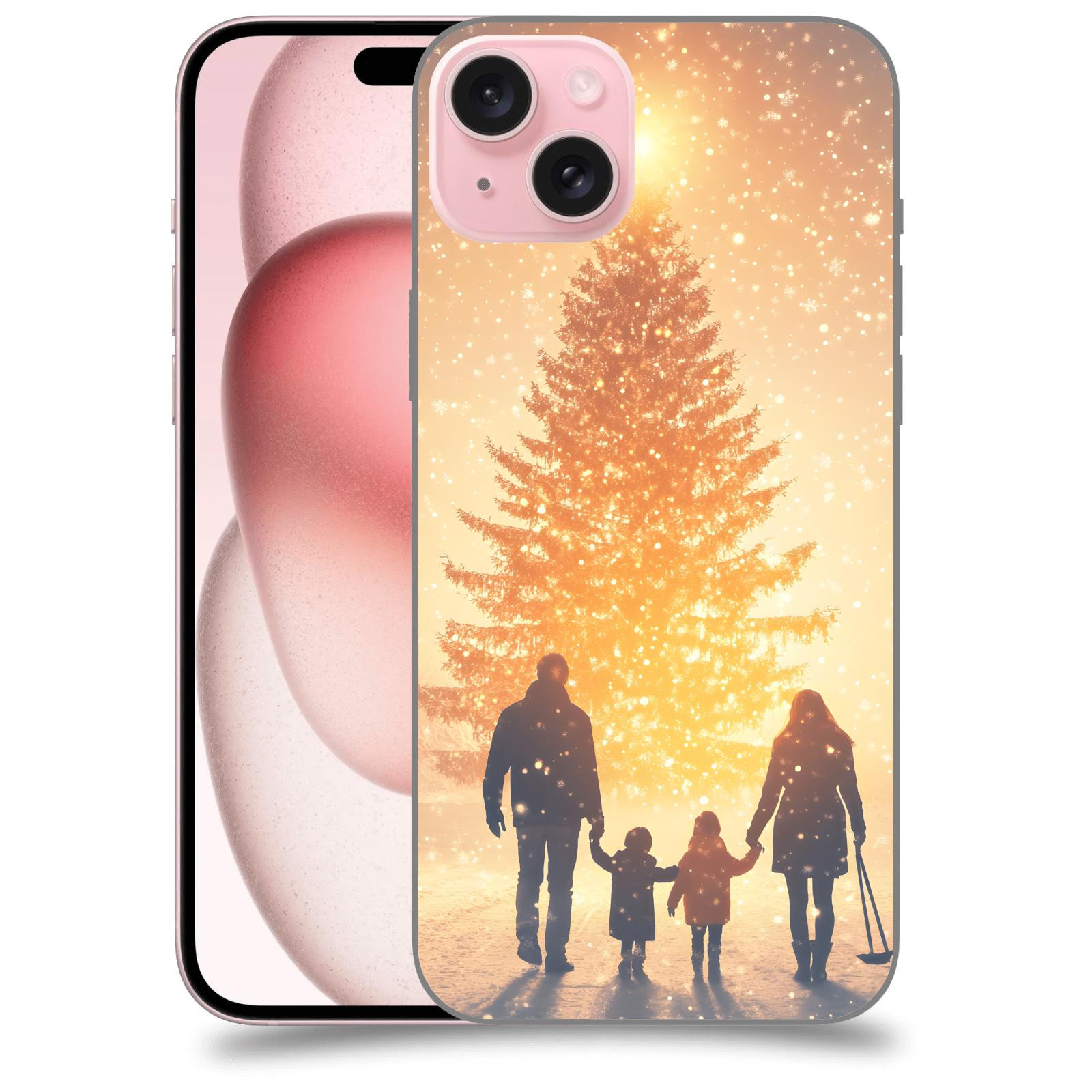 ACOVER Kryt na mobil Apple iPhone 15 plus - Family at the Christmas tree