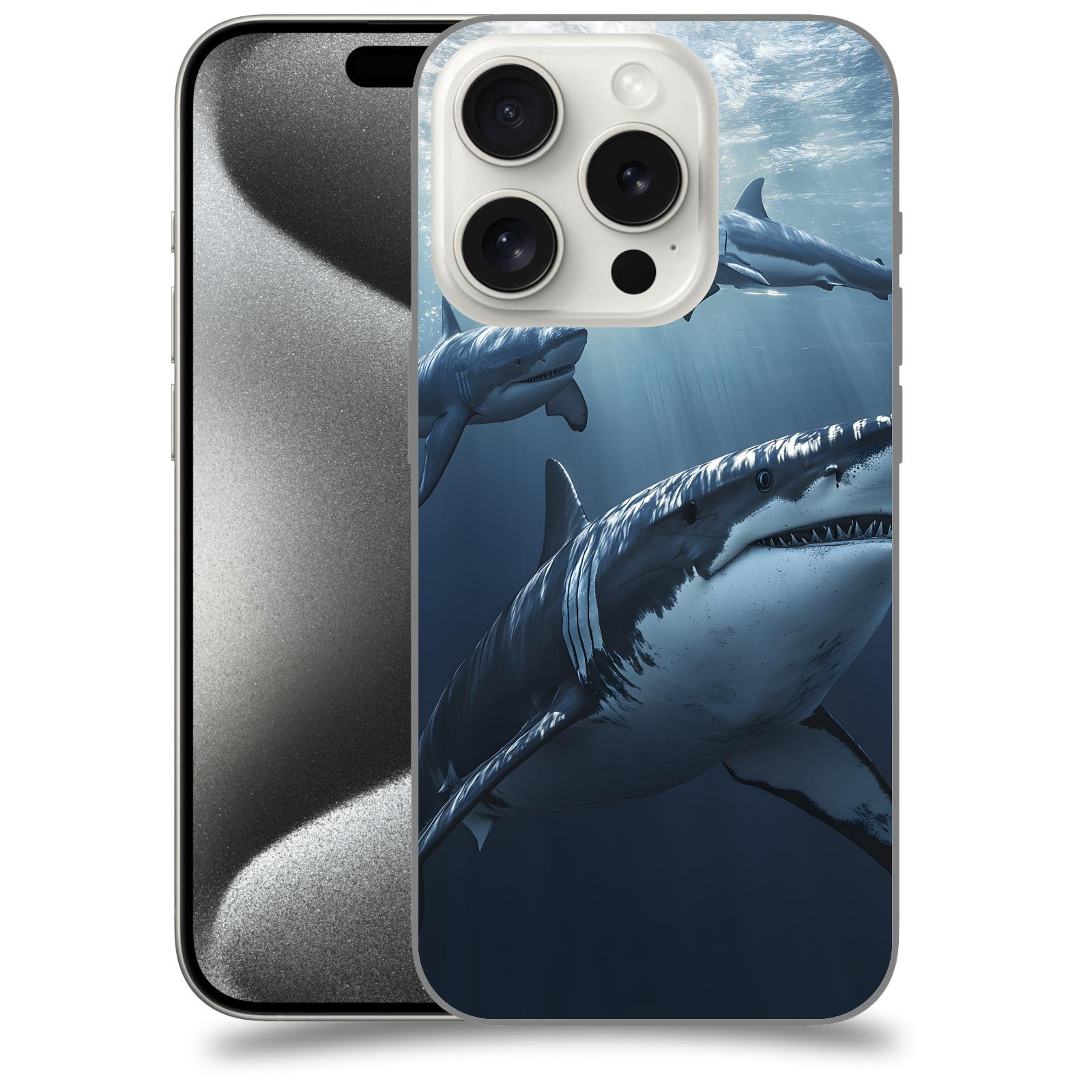 ACOVER Kryt na mobil Apple iPhone 15 pro - Žraloci