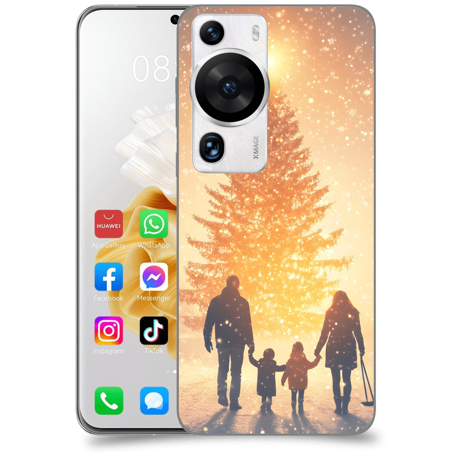ACOVER Kryt na mobil Huawei P60 Pro - Family at the Christmas tree