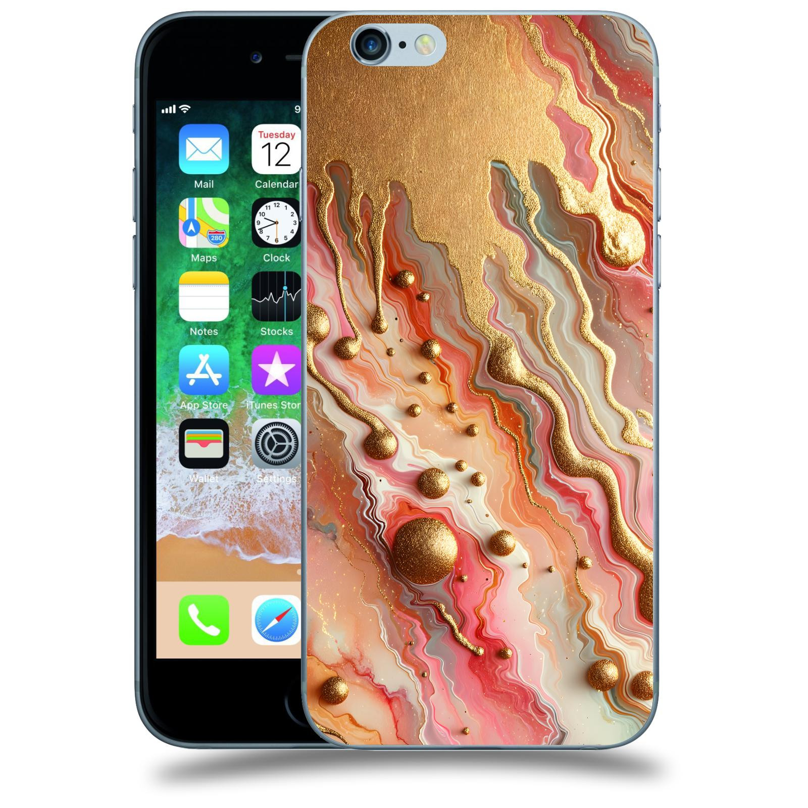 ACOVER Kryt na mobil Apple iPhone 6/6S - Liquid Gold