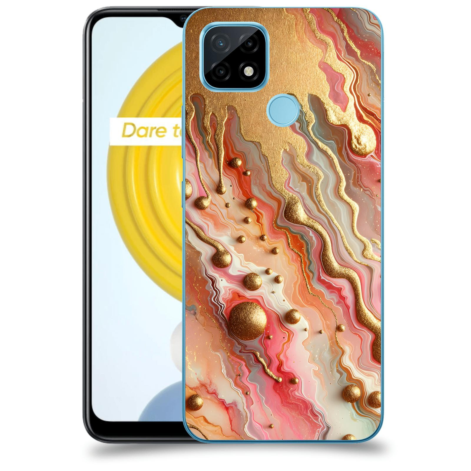ACOVER Kryt na mobil Realme C21 - Liquid Gold