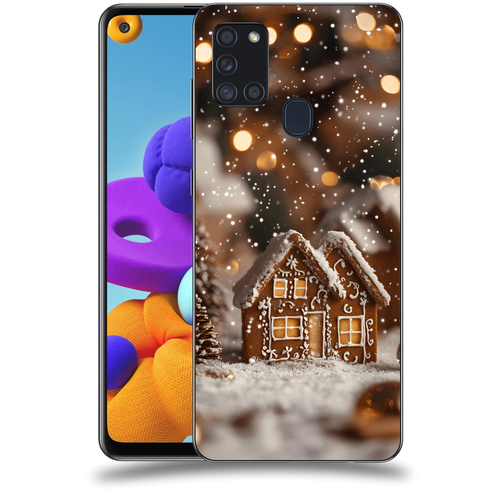 ACOVER Kryt na mobil Samsung Galaxy A21s - Perníková chaloupka