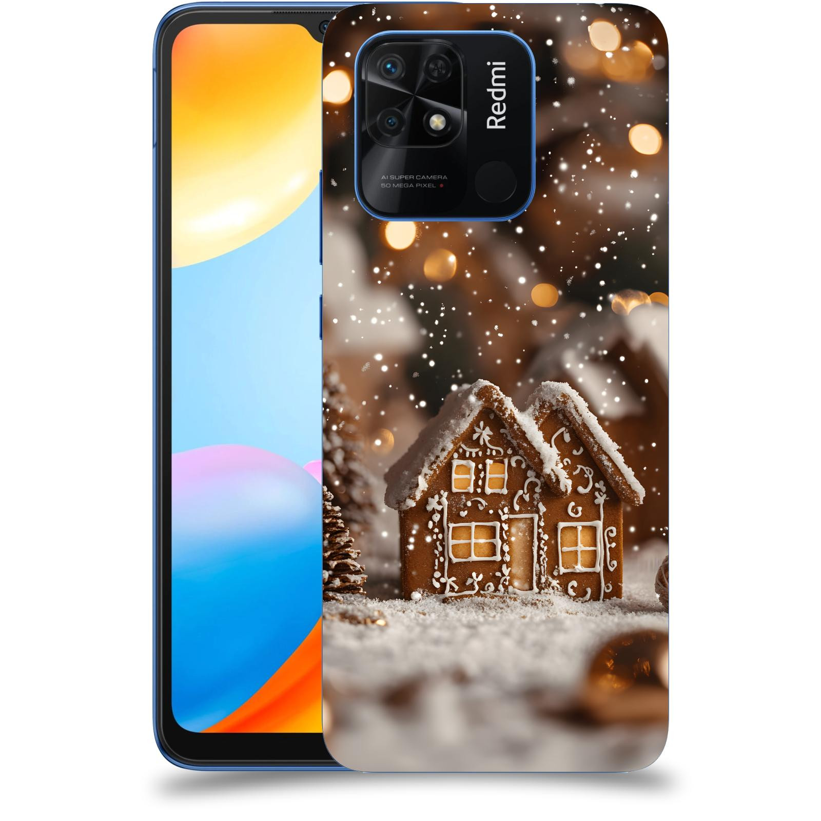 ACOVER Kryt na mobil Xiaomi Redmi 10C - Perníková chaloupka