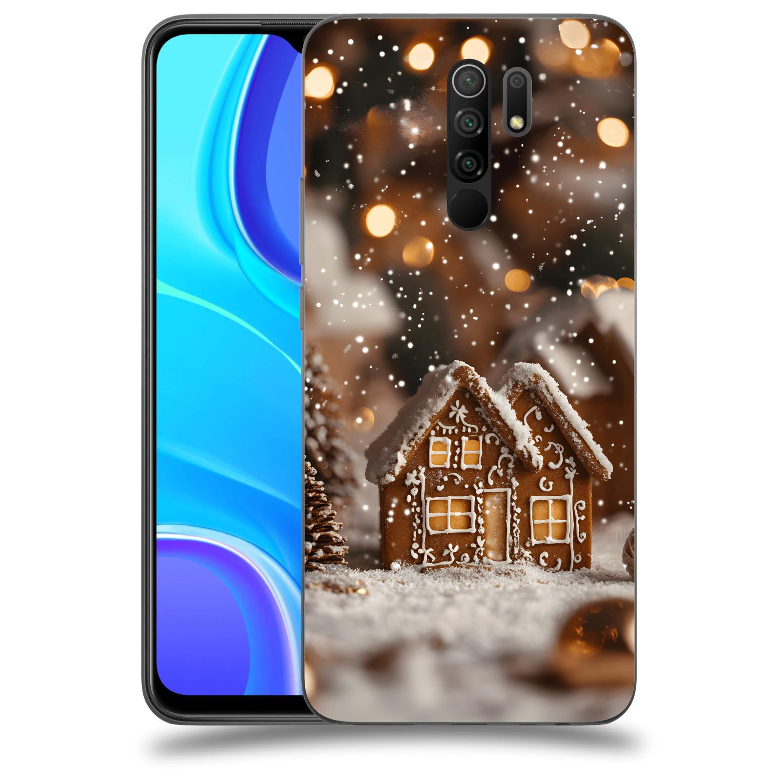 ACOVER Kryt na mobil Xiaomi Redmi 9 - Perníková chaloupka