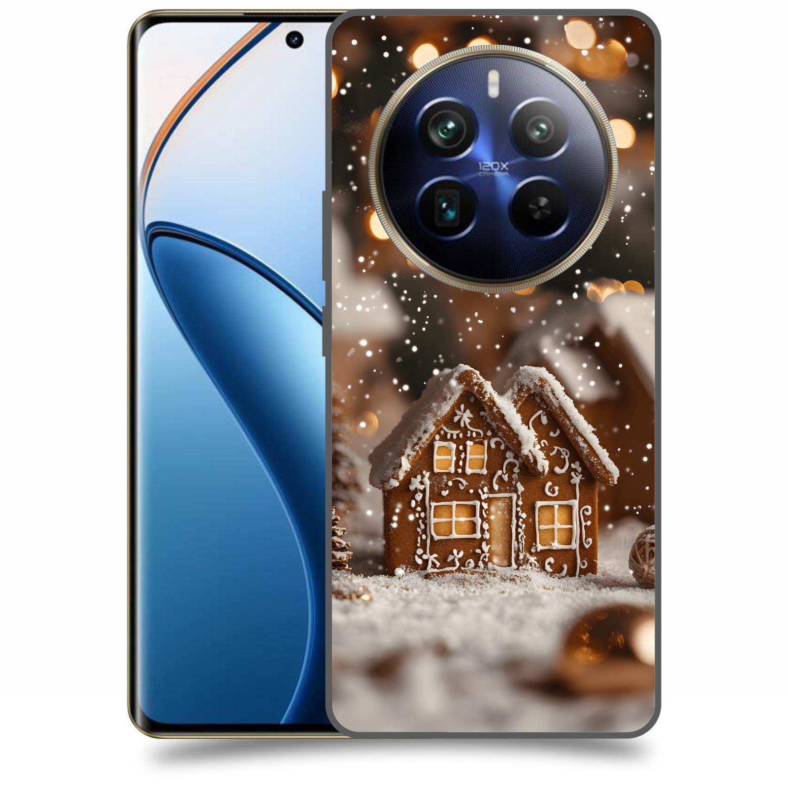 ACOVER Kryt na mobil Realme 12 pro+ 5g - Perníková chaloupka