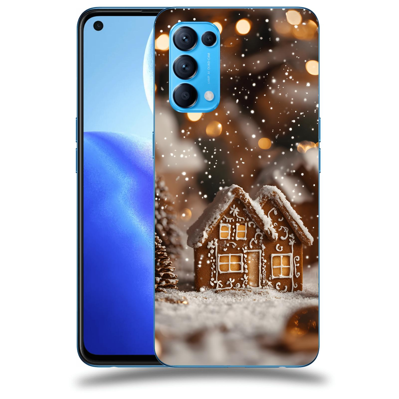 ACOVER Kryt na mobil OPPO Reno 5 5G - Perníková chaloupka